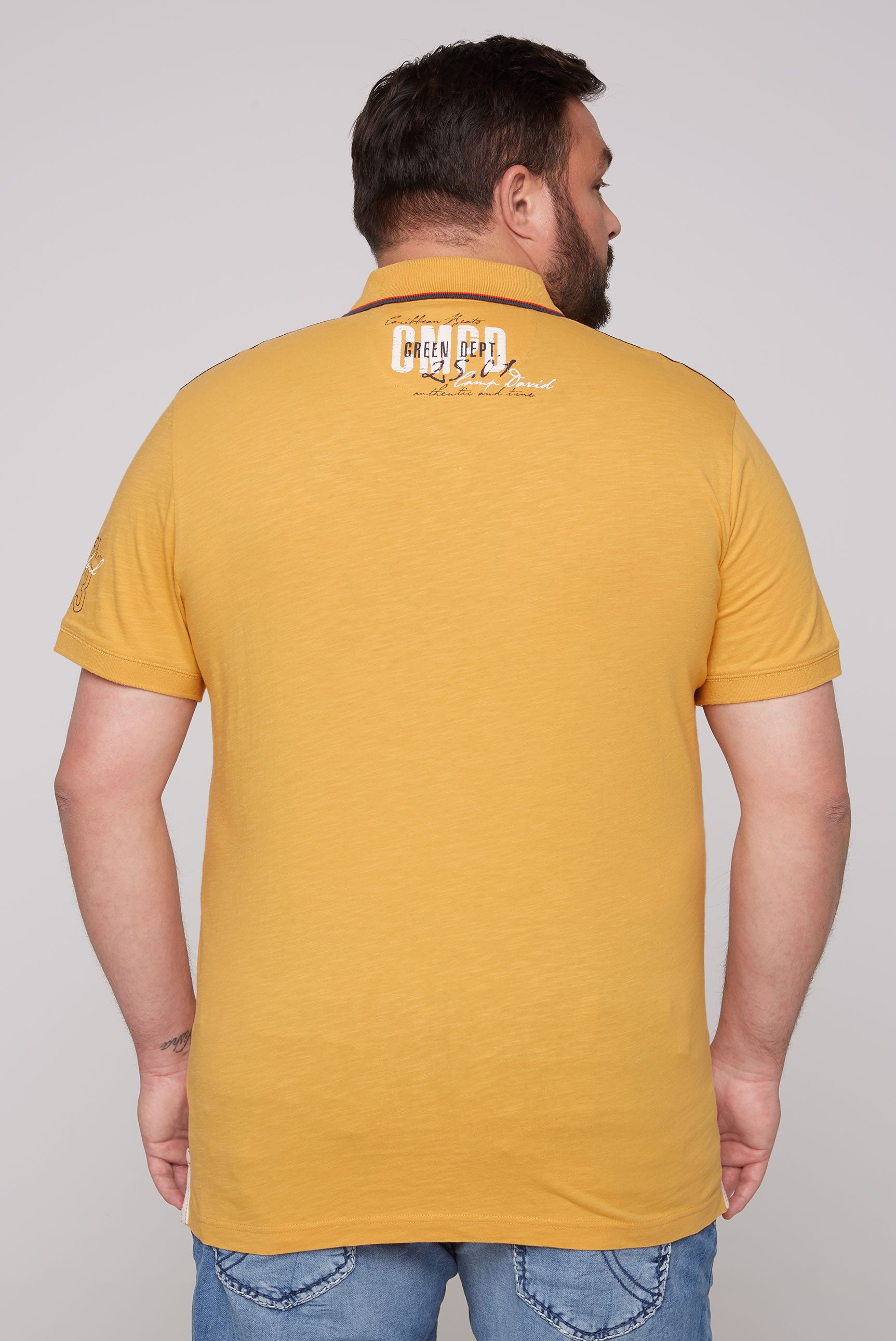 CAMP DAVID Poloshirt mit Front- und Backprint günstig online kaufen