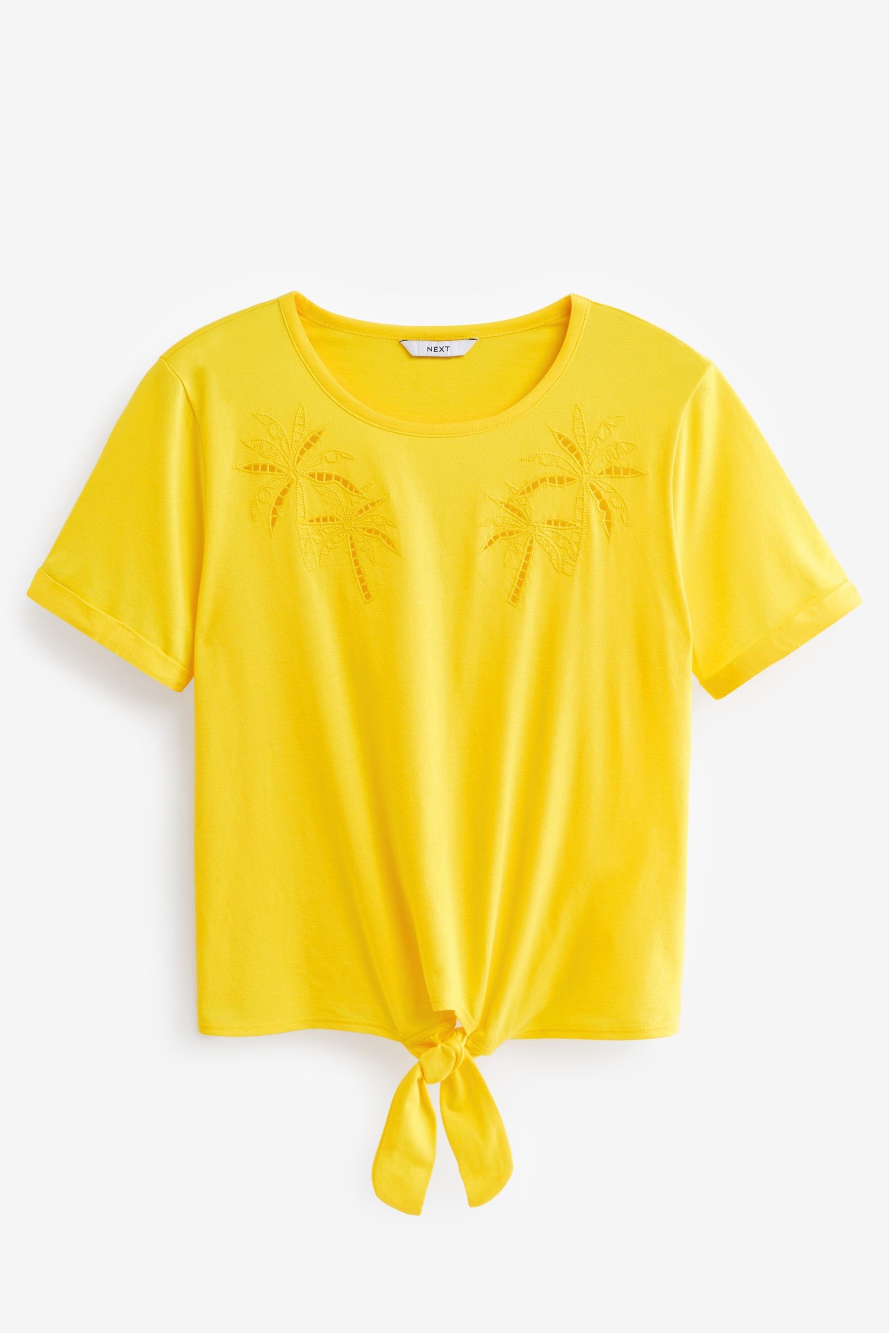 Next T-Shirt Oberteil mit Palmendetail und Bindedetail vorne (1-tlg)