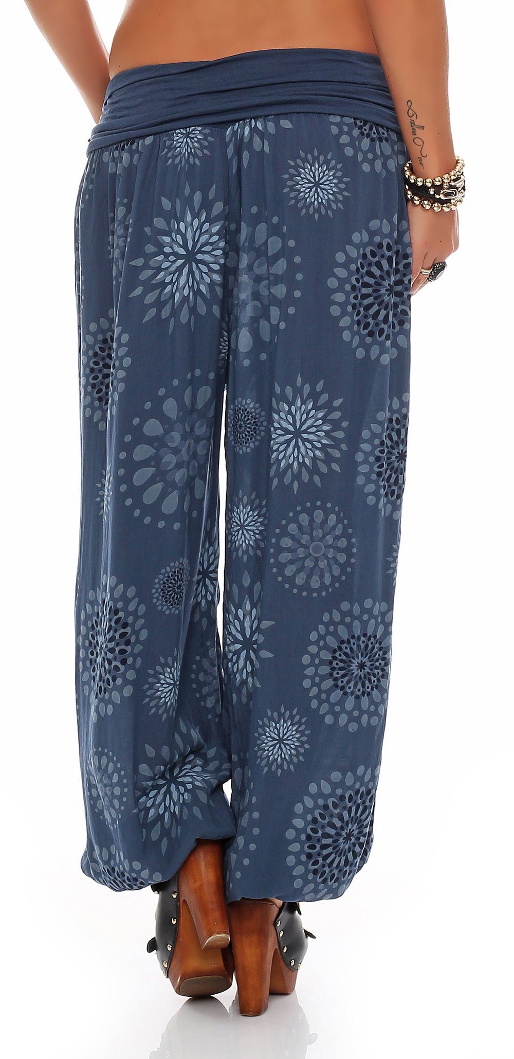 malito more than fashion Haremshose malito Damen Pumphose mit Print, Haremshose zum Tanzen, Aladinhose leichte Pumphose Einheitsgröße