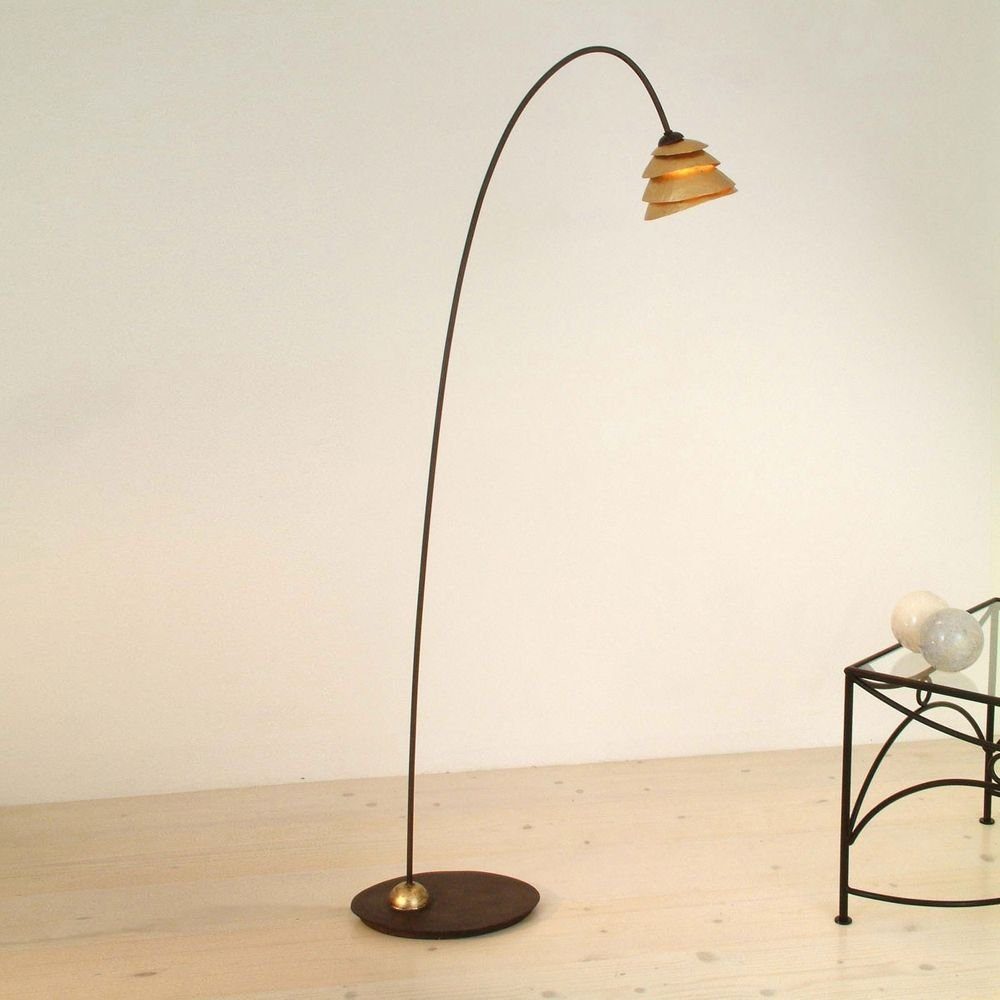 Holländer Stehlampe Snail One Eisen Braun-Schwarz-Gold Schwarz, Braun, Gold