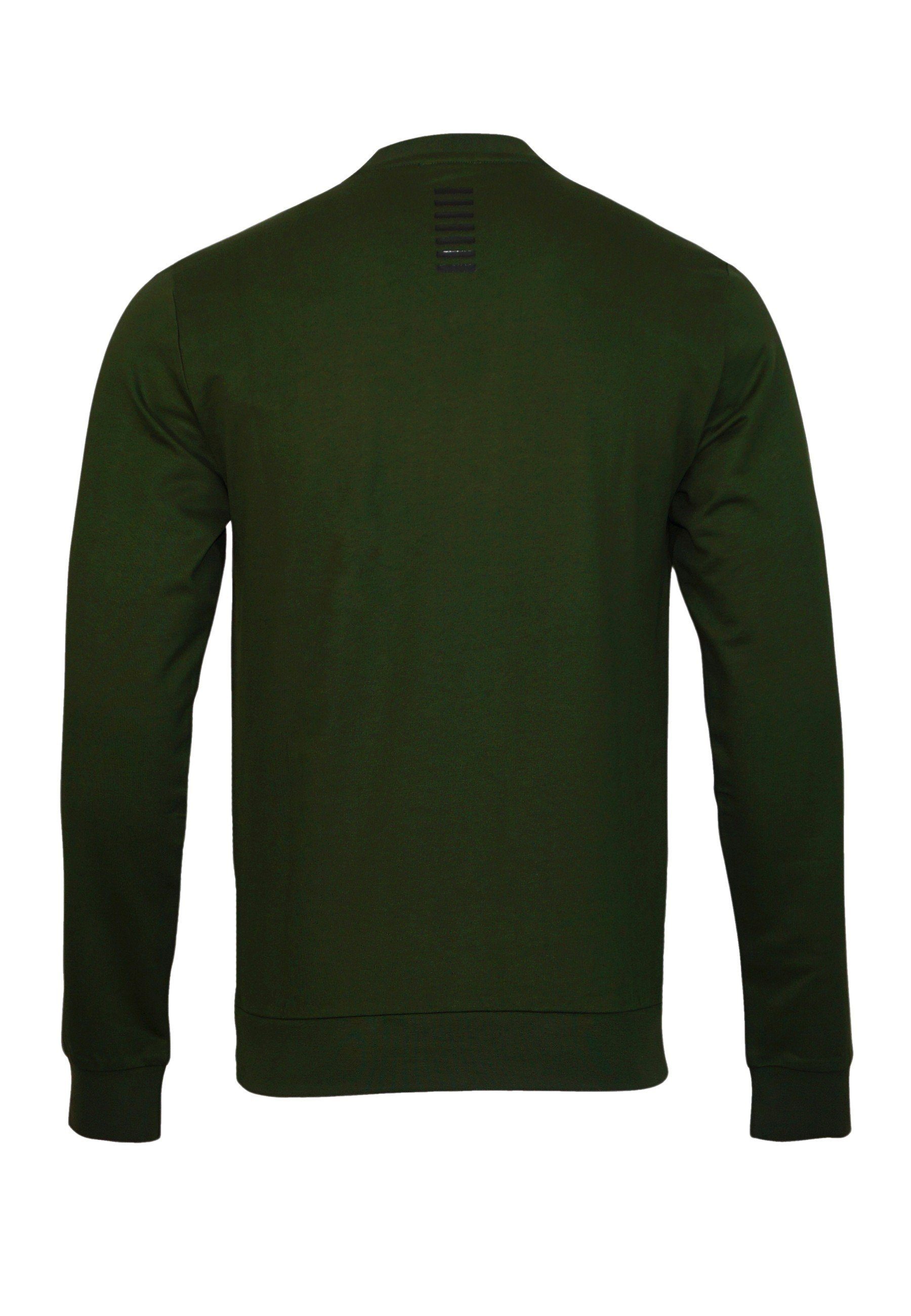 Emporio Armani Sweatshirt Pullover Core grün mit (1-tlg) Rundhals Identity Sweatshirt