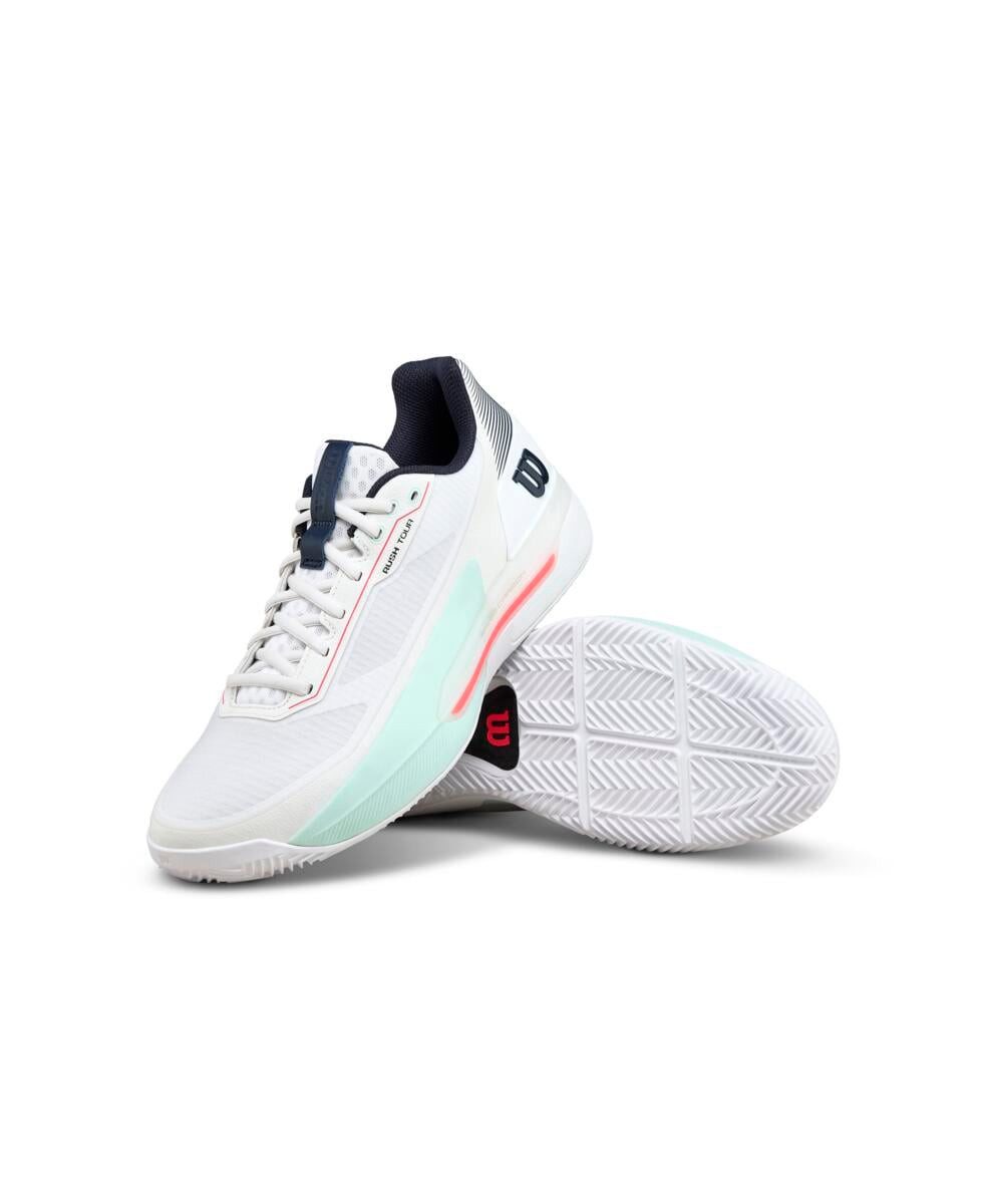 Wilson Rush Tour 5.0 Clay/Sandplatz weiss/mint/coral Herren Tennisschuh