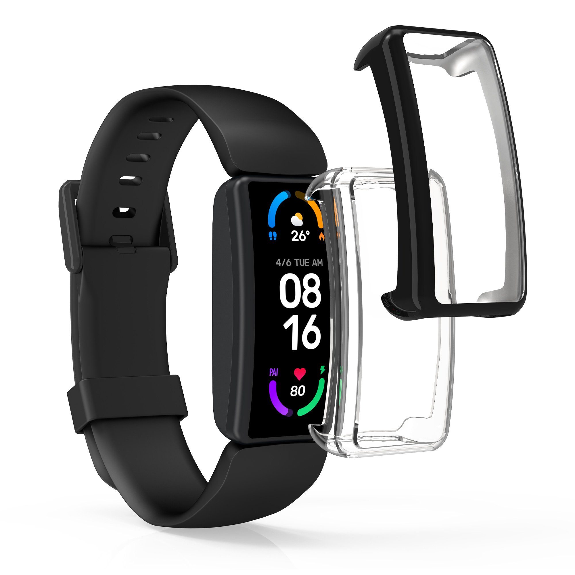 kwmobile Smartwatch-Hülle 2x Silikon Hülle für Fitbit Inspire 3 / Inspire 2 / Ace 3, Schutzhülle Fullbody Display Cover Set aus Silikon