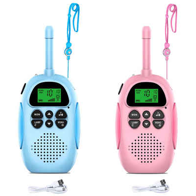 Kind Ja Walkie Talkie Walkie-Talkie, Walkie Talkie Kinder, Gegensprechanlage, 2 Stück, 3-12 Jahren Junge, LCD-Taschenlampe, (Blau-Rosa)