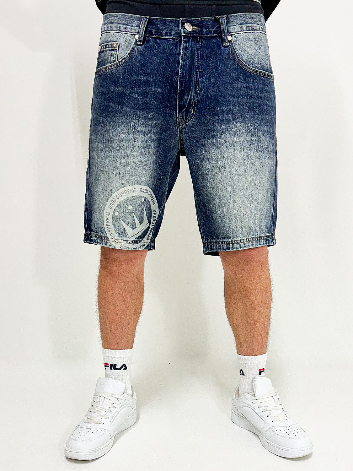 DADA Supreme Джинсиshorts Denim Bermuda Loose Fit mit Print Double Crown Coin