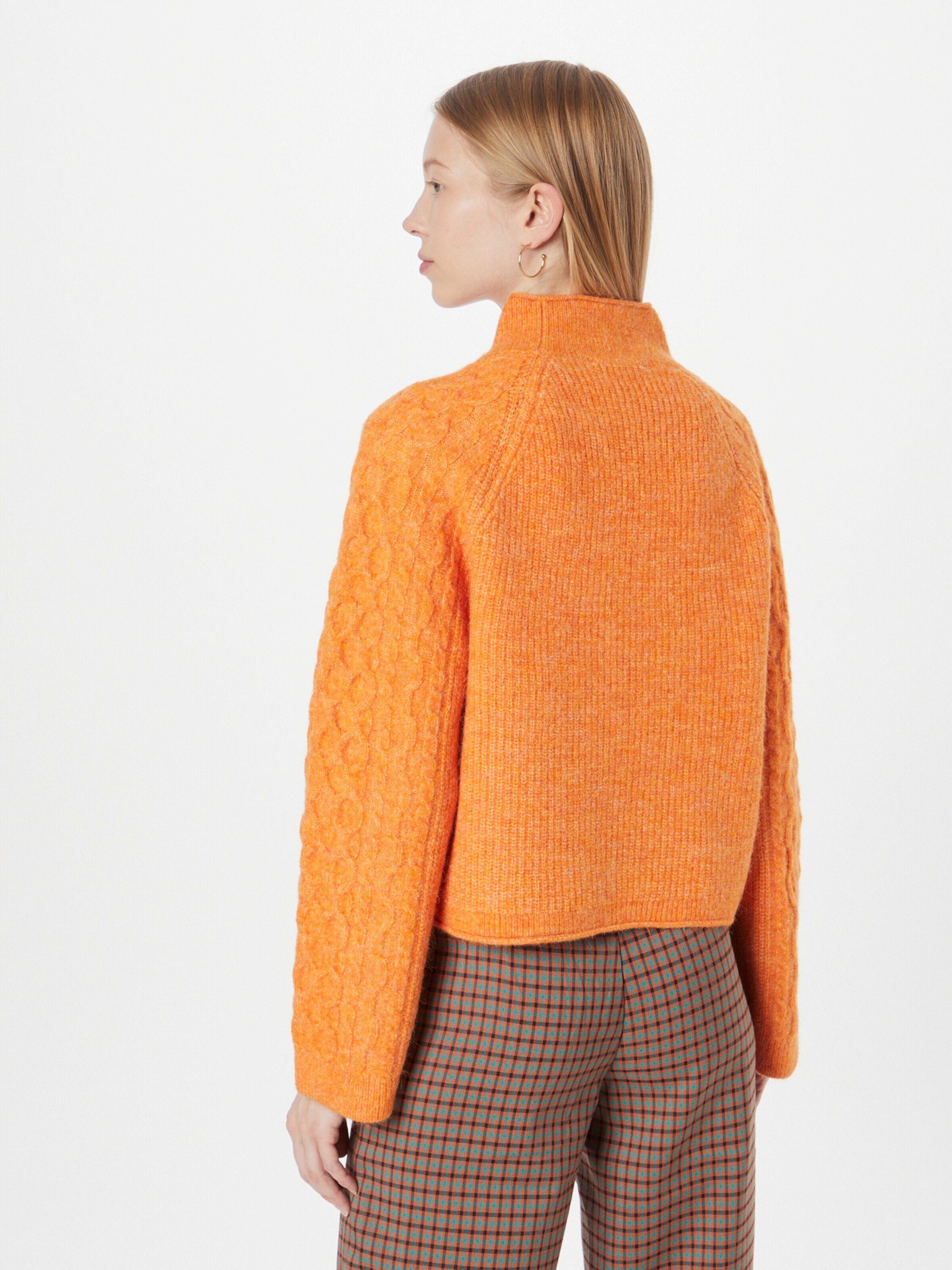 golden Esprit Details orange Strickpullover Collection Esprit Plain/ohne (1-tlg)