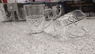 Royal Swiss Gläser-Set, 6er Set Teegläser Trinkgläser mit Henkel - 200ml