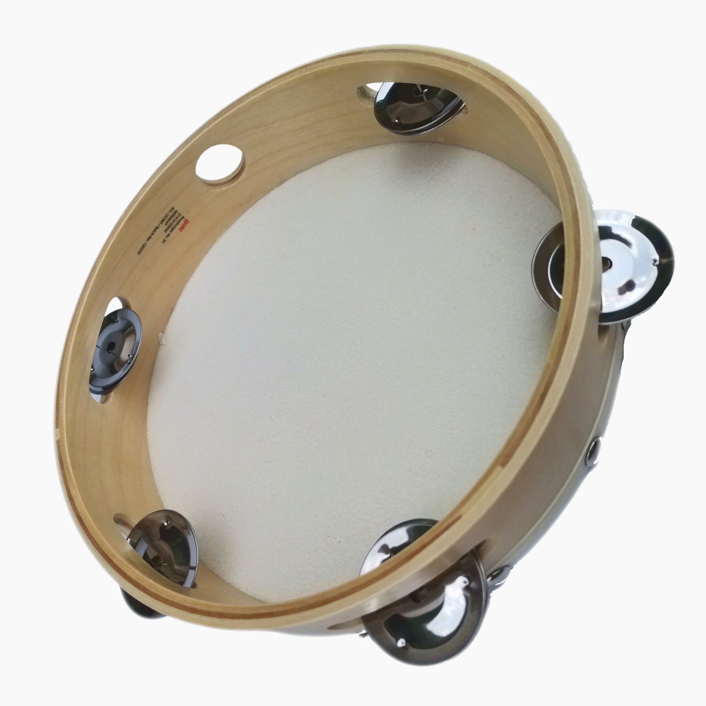 goki Spielzeug-Musikinstrument Tamburin mit 5 Schellen, (packung, 1 tlg., set), Die Schellentrommeln aus Holz