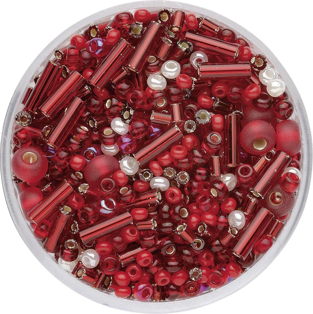 Glorex Bastelperlen Glorex Rocailles Perlen Mix 17 g rot