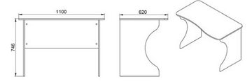 Feldmann-Wohnen Jugendzimmer-Set KOMBI, (Set, 1 Rollcontainer + 1 Schreibtisch + 1 Wandregal + 1 Standregal), Gesamtmaße B/T/H: 196 cm x 47-81 cm x 183 cm - in der Farbe Cappuccino