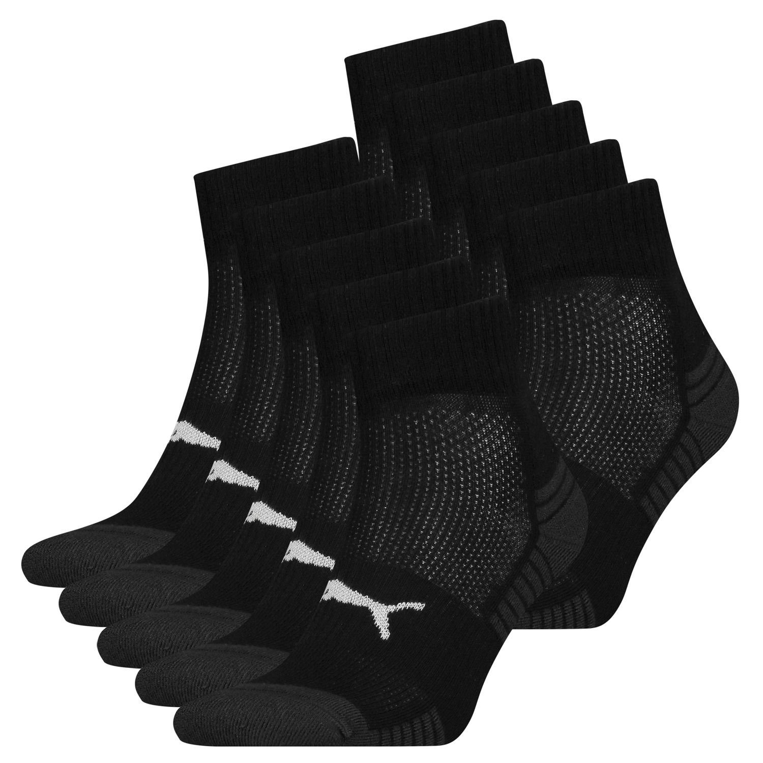 PUMA BODYWEAR Socken Sport Quarter feuchtigkeitsregulierend, mit gepolsterter Sohle 10 Paar