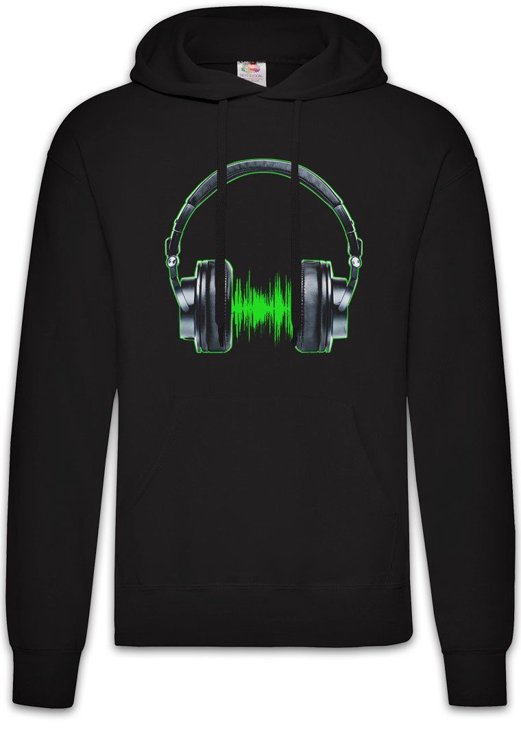 Hoodie Headphones Waveform Herren Hoodie Dj Disco Electro Techno Rave Club