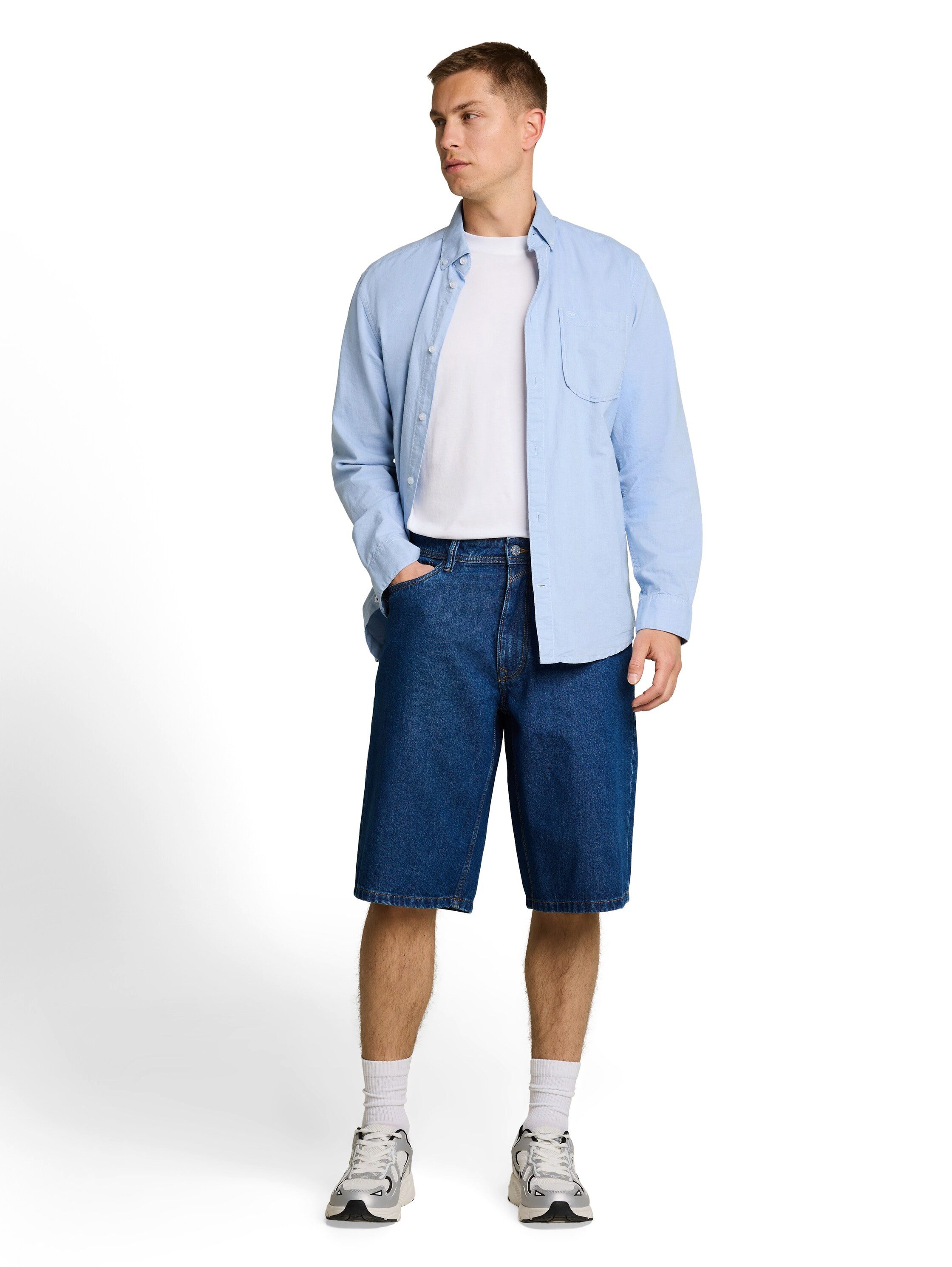 TOM TAILOR Denim Jeansshorts aus Baumwolle, mit Gürtelschlaufen – Bild 4 von 5