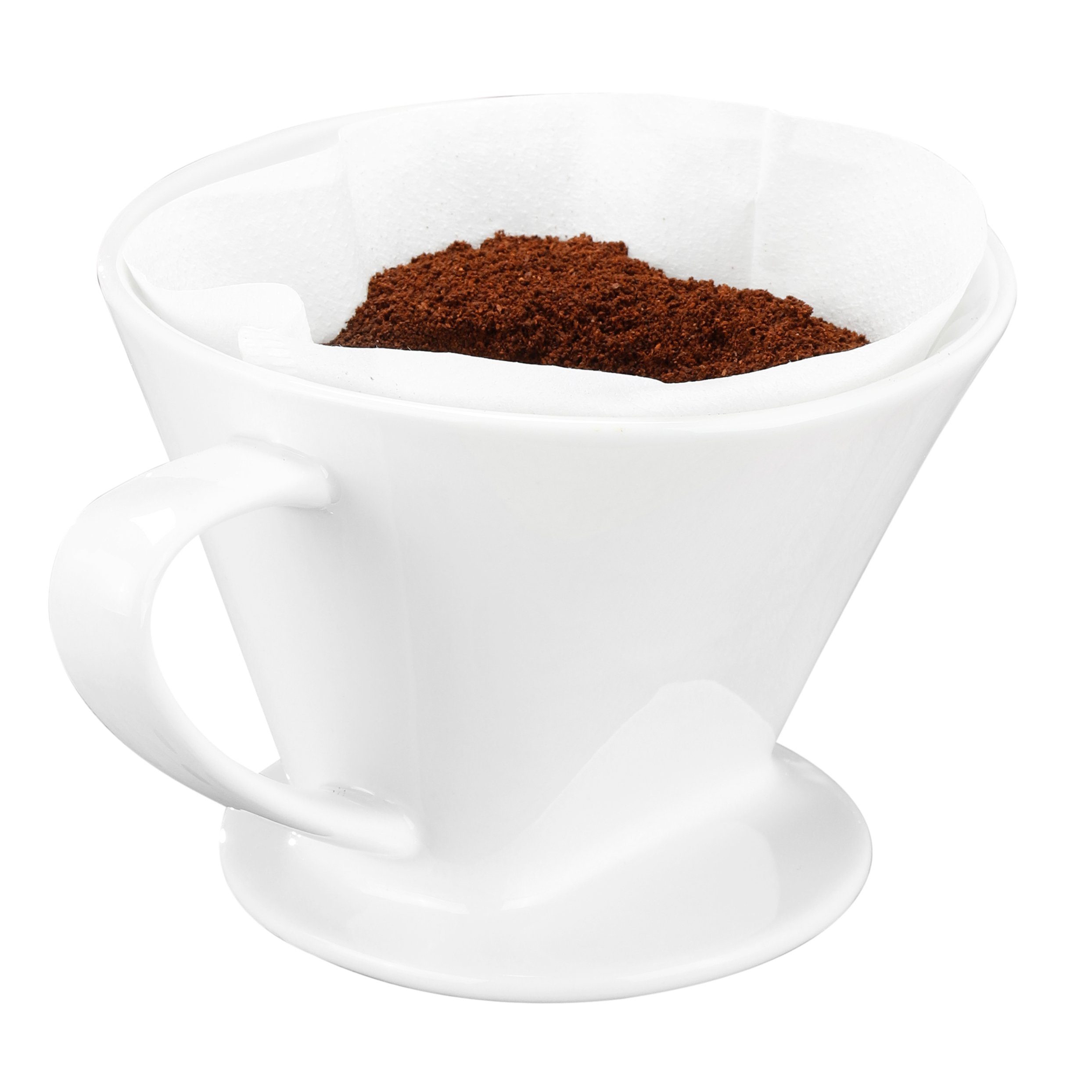 Rungassi Handfilter Kaffeefilter Gr. Keramik Kaffeebereiter weiß 4