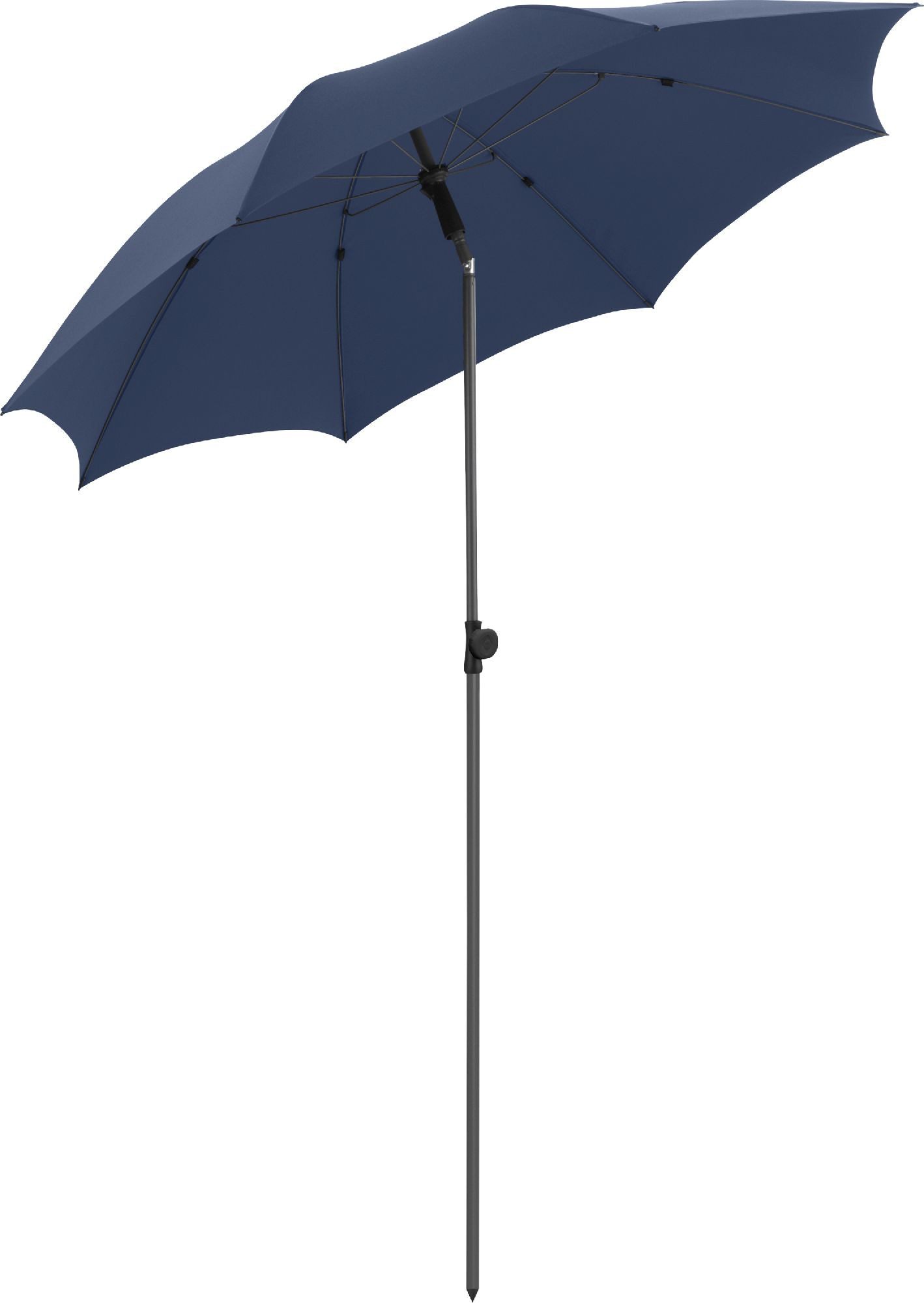 FARE Sonnenschirm M, Ø 180 cm, Titan-Finish, UPF 50+, höhenverstellbar, knickbar, Fiberglasschienen, Tragefutteral