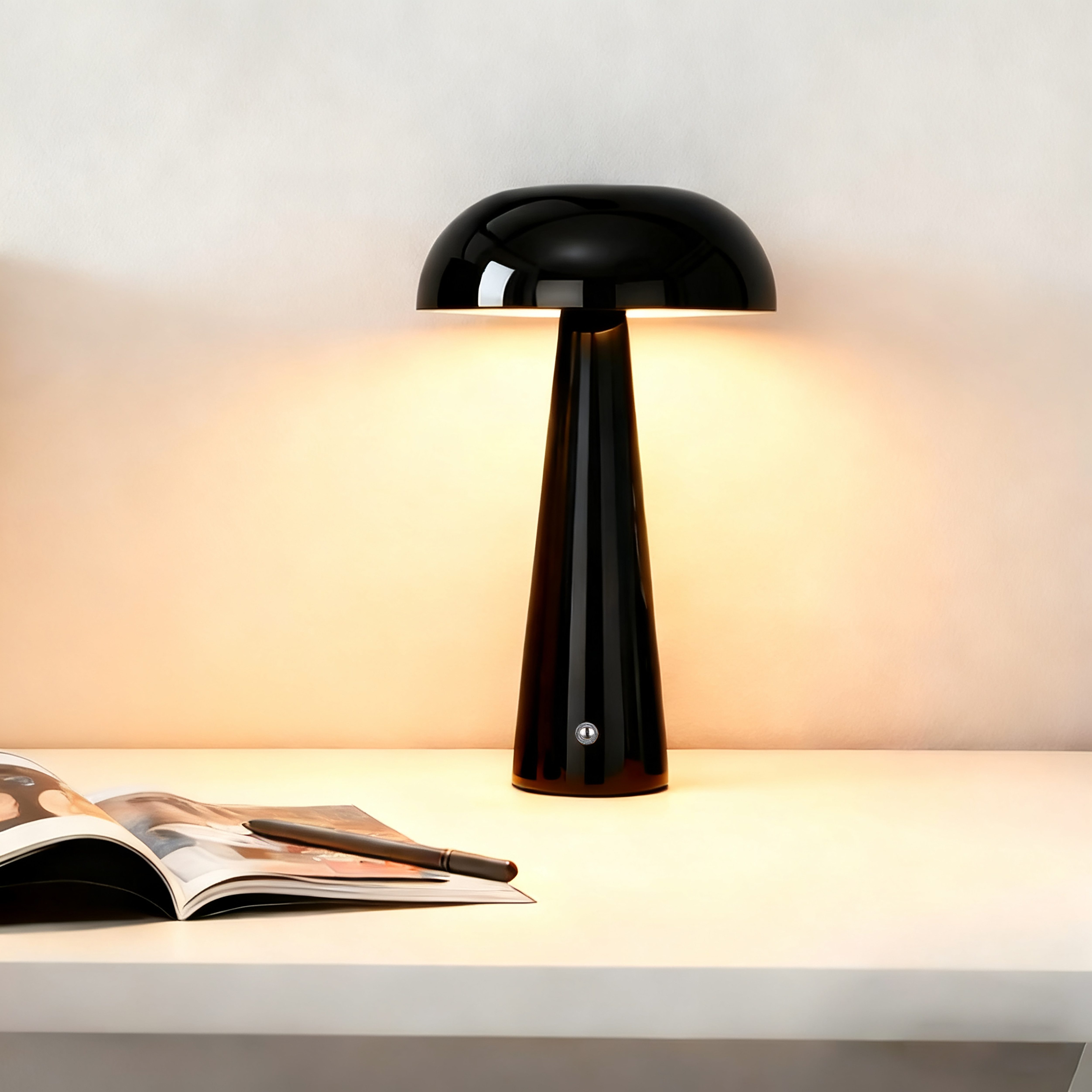 OTTO home LED Tischleuchte Katniss - Akkuleuchte, Dimmer, Dimmfunktion, Ein-/Ausschalter, Farbwechsel, USB-Ladefunktion, mehrere Helligkeitsstufen, LED fest integriert, warmweiß - kaltweiß, Farbwechsel, 2600 mAh Akku, USB-C, Akkulampe, Tischlampe kabellos