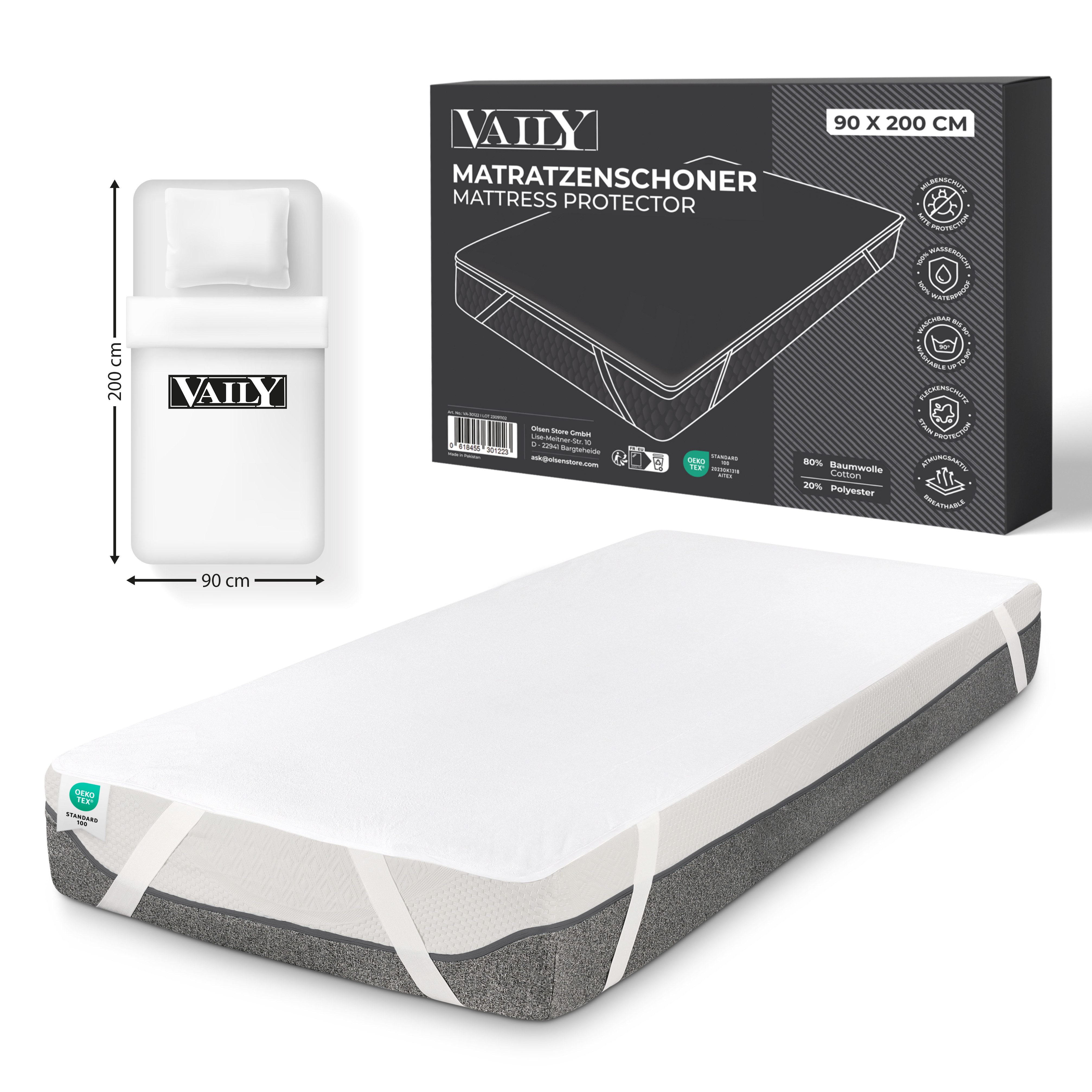 Matratzenschoner Matratzenschutz, Matratzenauflage von Vaily, Waschbar, Was günstig online kaufen