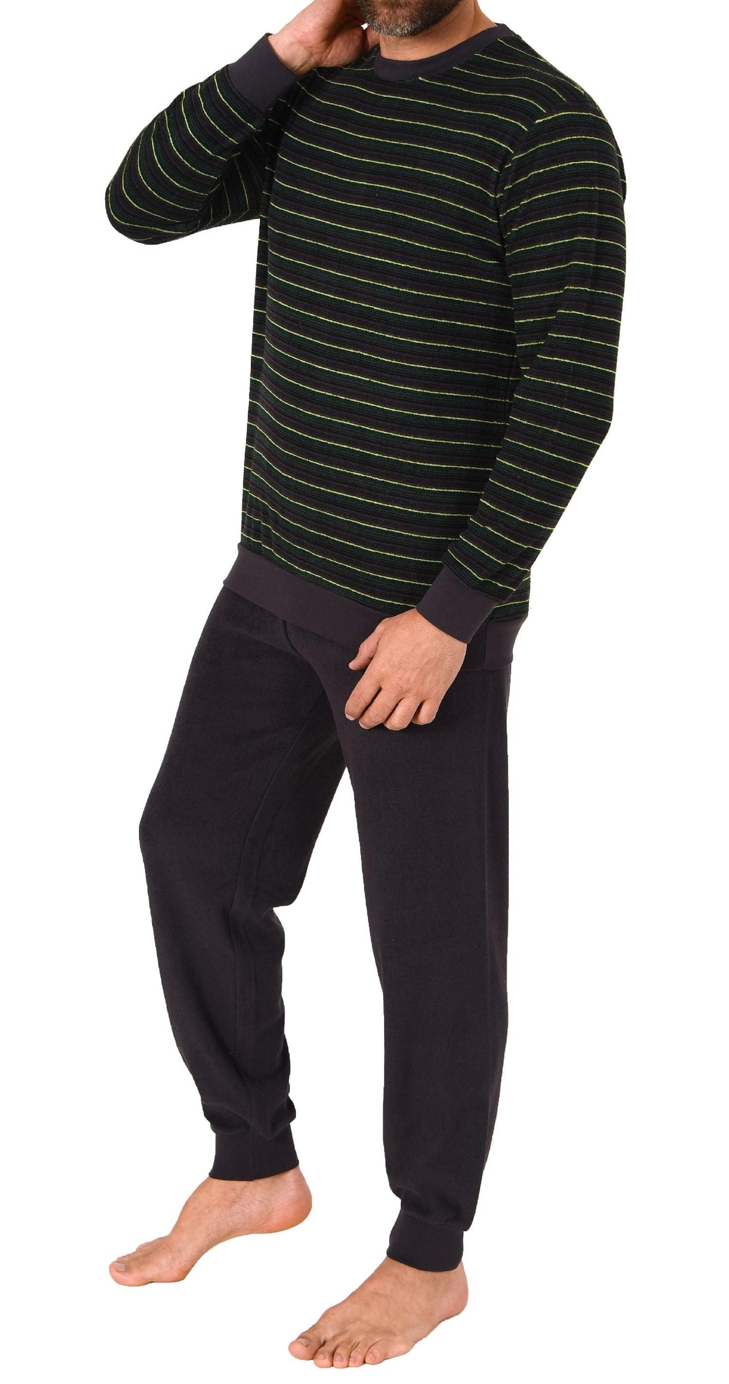 Trend by Normann Pyjama Herren langarm Frottee Schlafanzug mit Bündchen - a günstig online kaufen