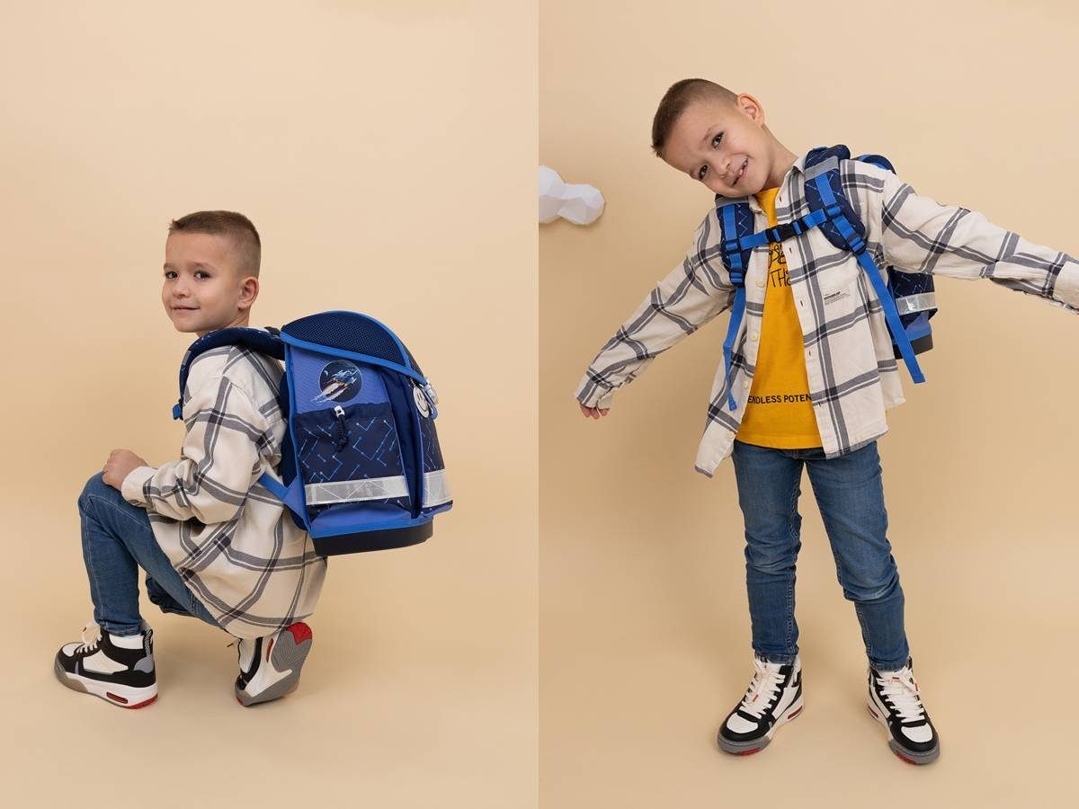 Belmil Schulranzen "Classy" 2026 Set 1. Klasse neue Designs, Roboter, 4tlg.,1. Klasse, Grundschule, Einschulung, Jungen