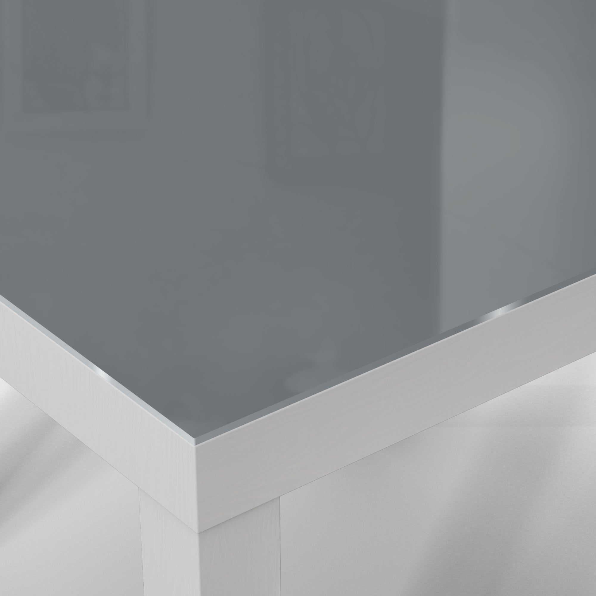 Beistelltisch Couchtisch Weiß DEQORI Dunkelgrau', Glastisch - Glas modern 'Unifarben