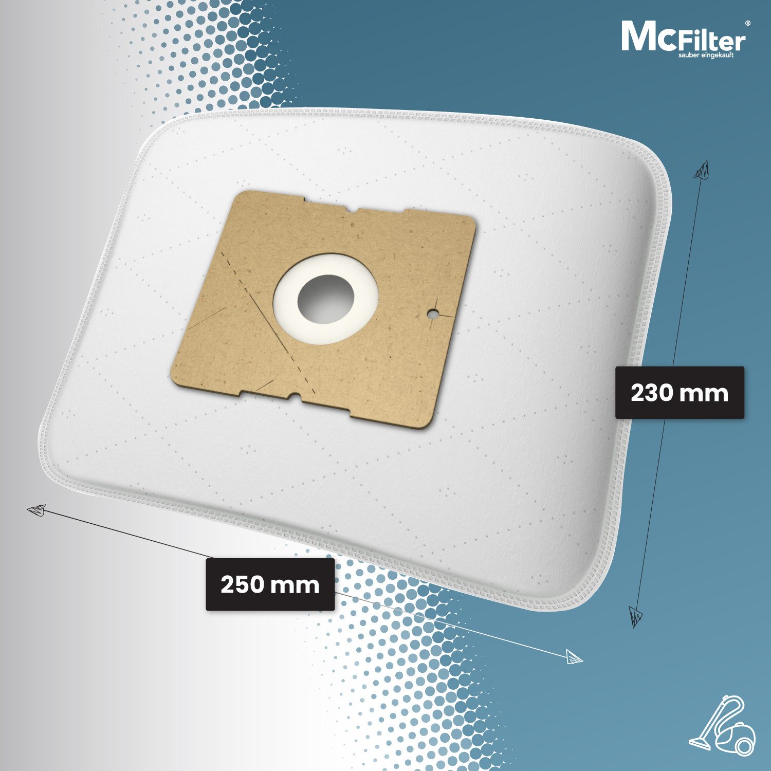 McFilter Staubsaugerbeutel geeignet für HANSEATIC VCB35B15C-1J7W-70, Grundig VCC 3850 A, passend für Dirt Devil, Alternative zu Swirl Y 05, 20 St., hohe Reißfestigkeit, Top Filtration, 5-lagiges Mikrovlies