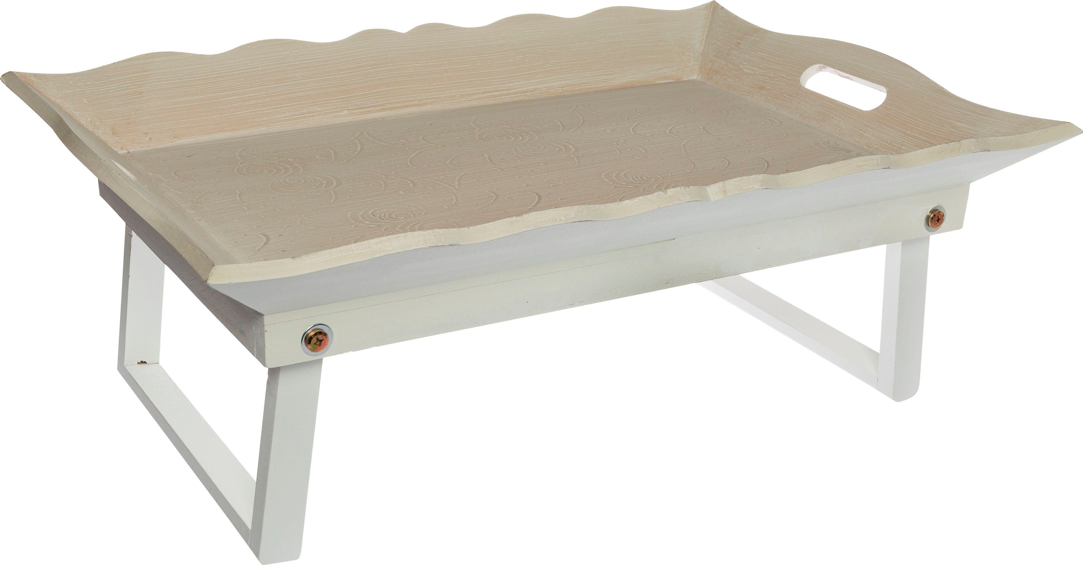 Accessoires & Tablett Bett-Tablett praktischen Myflair beige, mit MDF, Möbel Mariella, Standfüßen