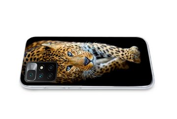 MuchoWow Handyhülle Leopard - Tiere - Porträt - Wildtiere - Schwarz, Phone Case, Handyhülle Xiaomi Redmi 10, Silikon, Schutzhülle