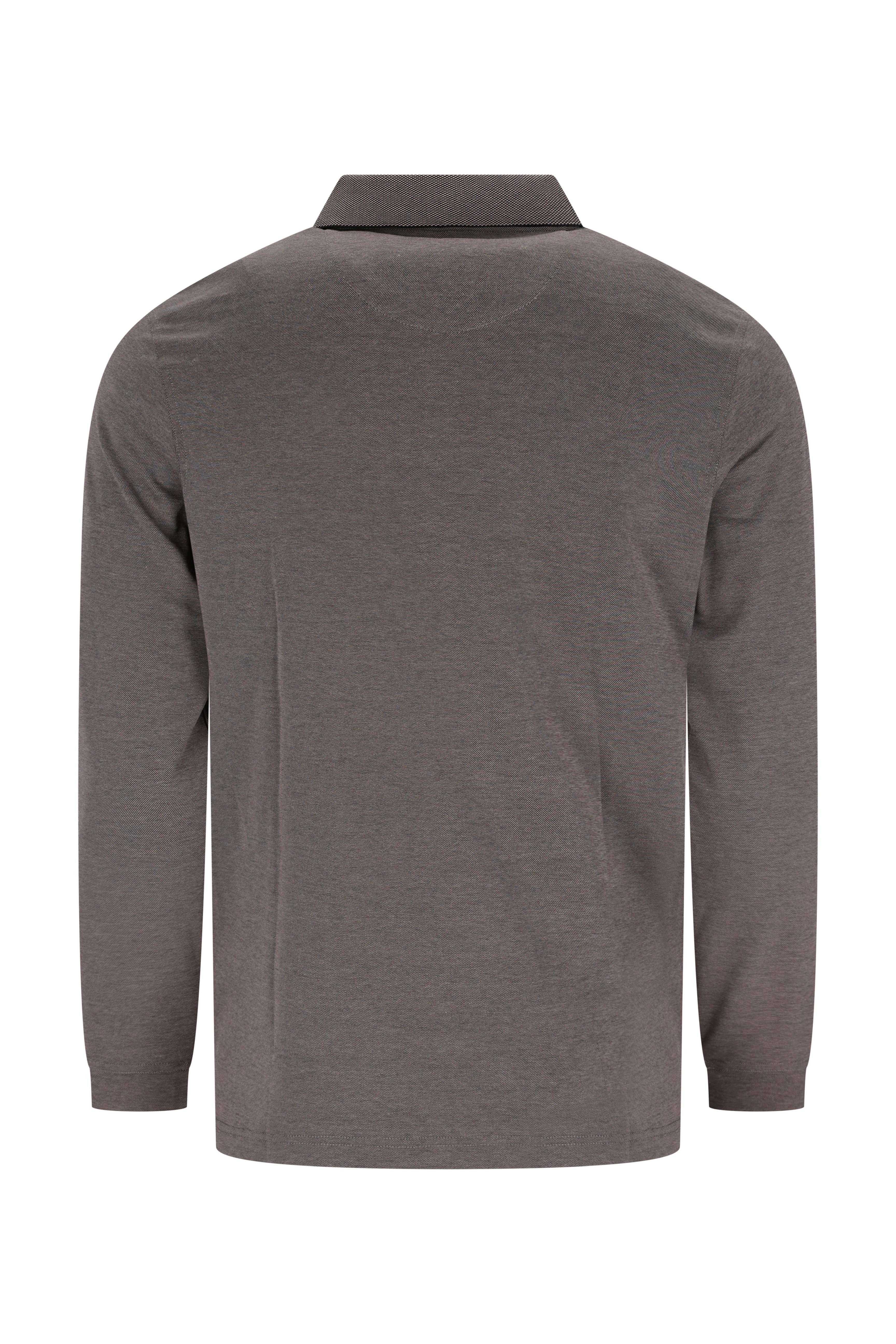 Hajo Langarm-Poloshirt Softknit-Poloshirt in Minimaldessin