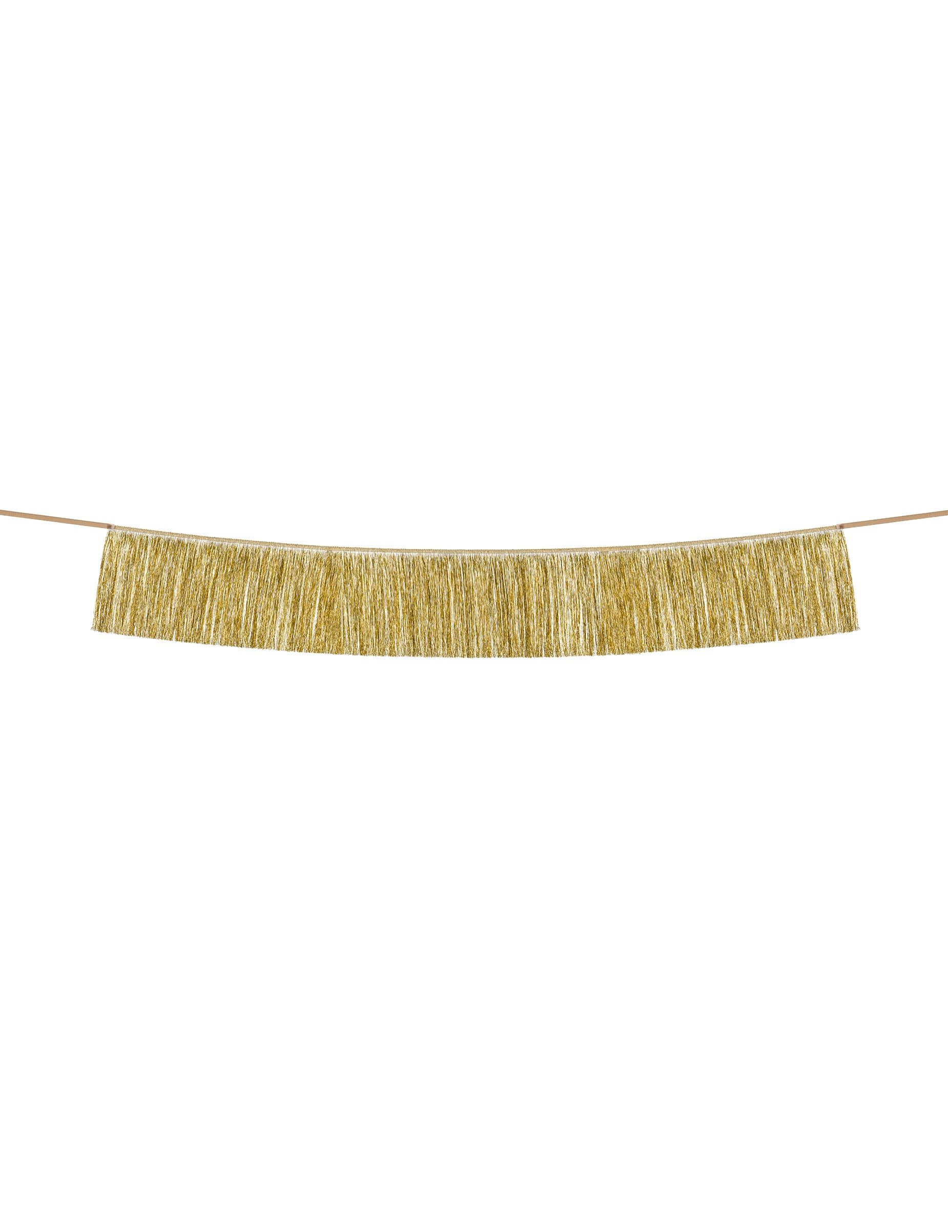 partydeco Kostüm Girlande glänzend Silvester Gold 135 cm