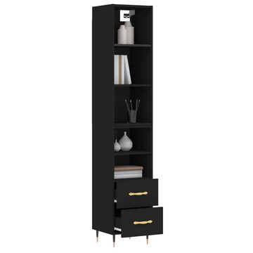 vidaXL Kleiderschrank Regal Highboard Schrank Hochschrank Schwarz 34,5x34x180 cm Holzwerksto