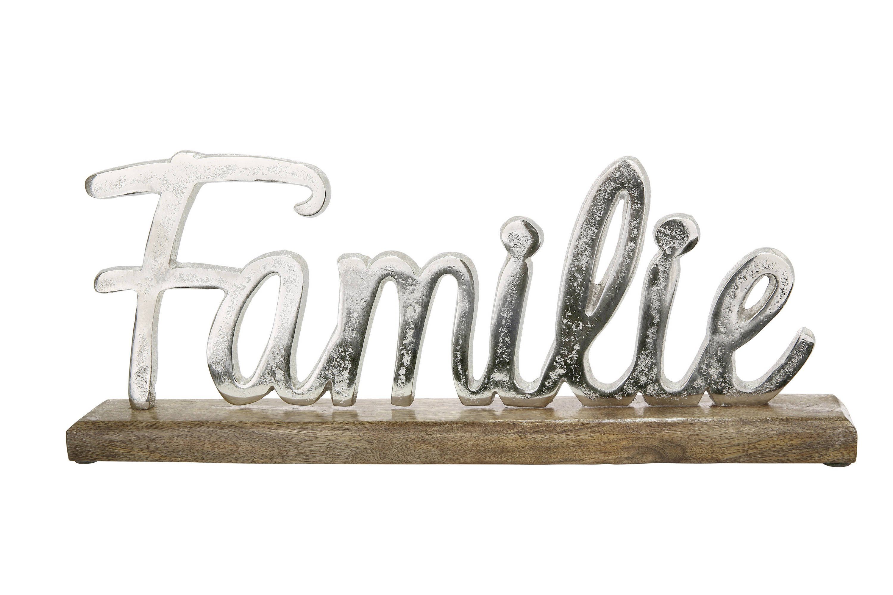 "Familie" Aluminium Dekoobjekt aus GMD FAMILIE, Living Schriftzug