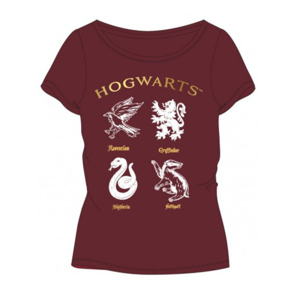 Harry Potter T-Shirt Kurzärmeliges T-Shirt Mädchen - "Hogwarts Häuser Symbole" aus Harry