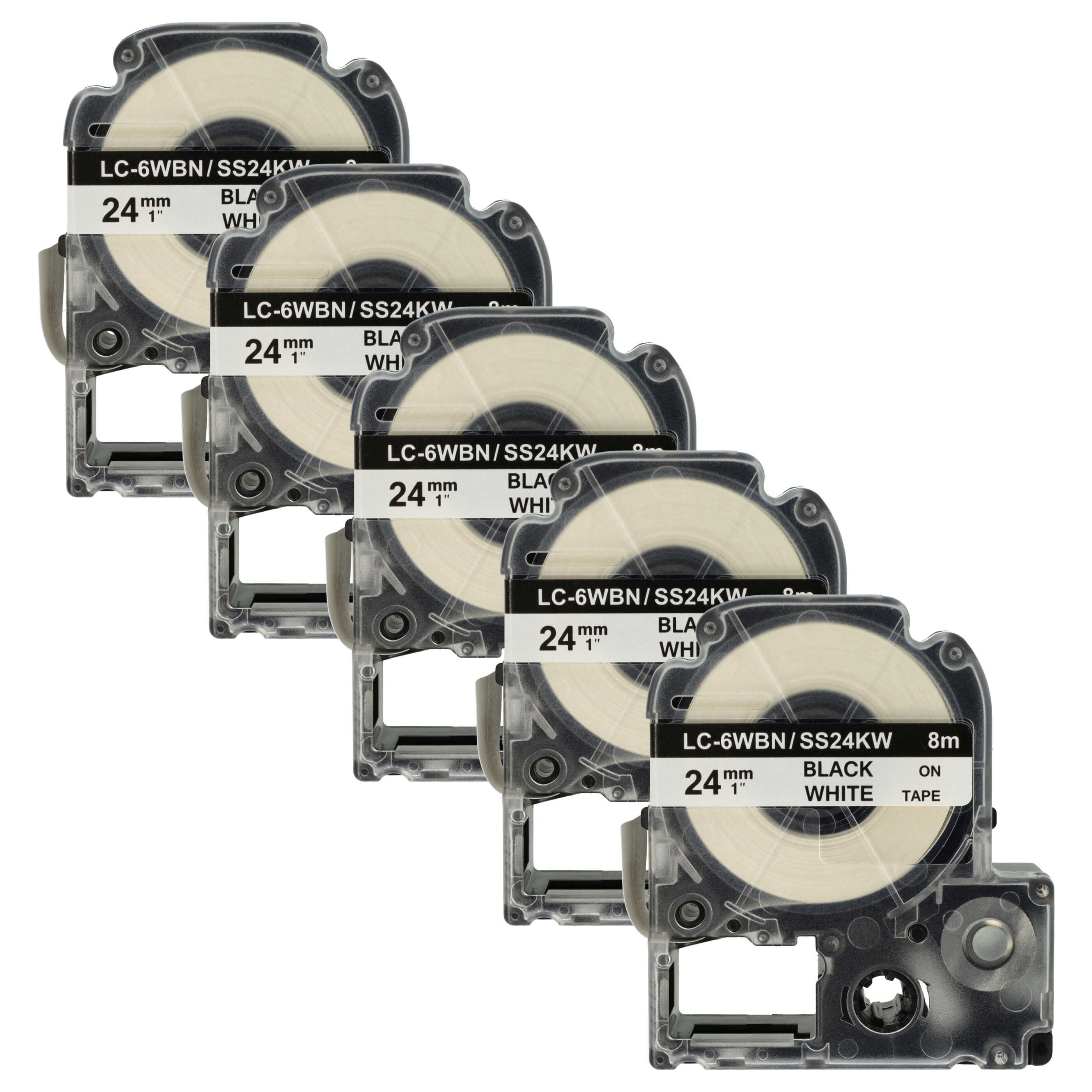 Beschriftungsband Ersatz für KingJim SS24KW für Beschriftungsgerät / Etikettendrucker