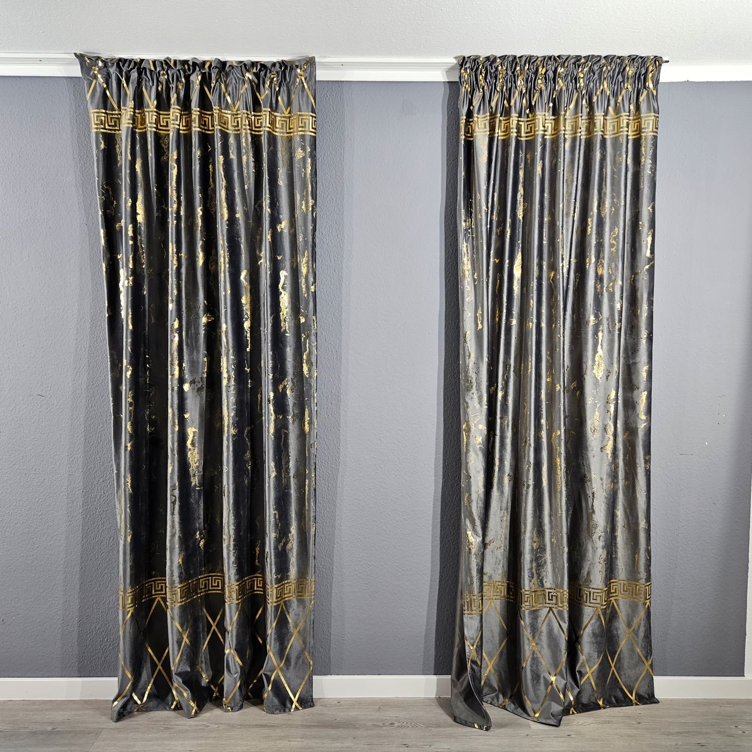 Gardinen by Justyna Verdunkelungsvorhang 2er Seiten Schal Set mit Muster Gr günstig online kaufen