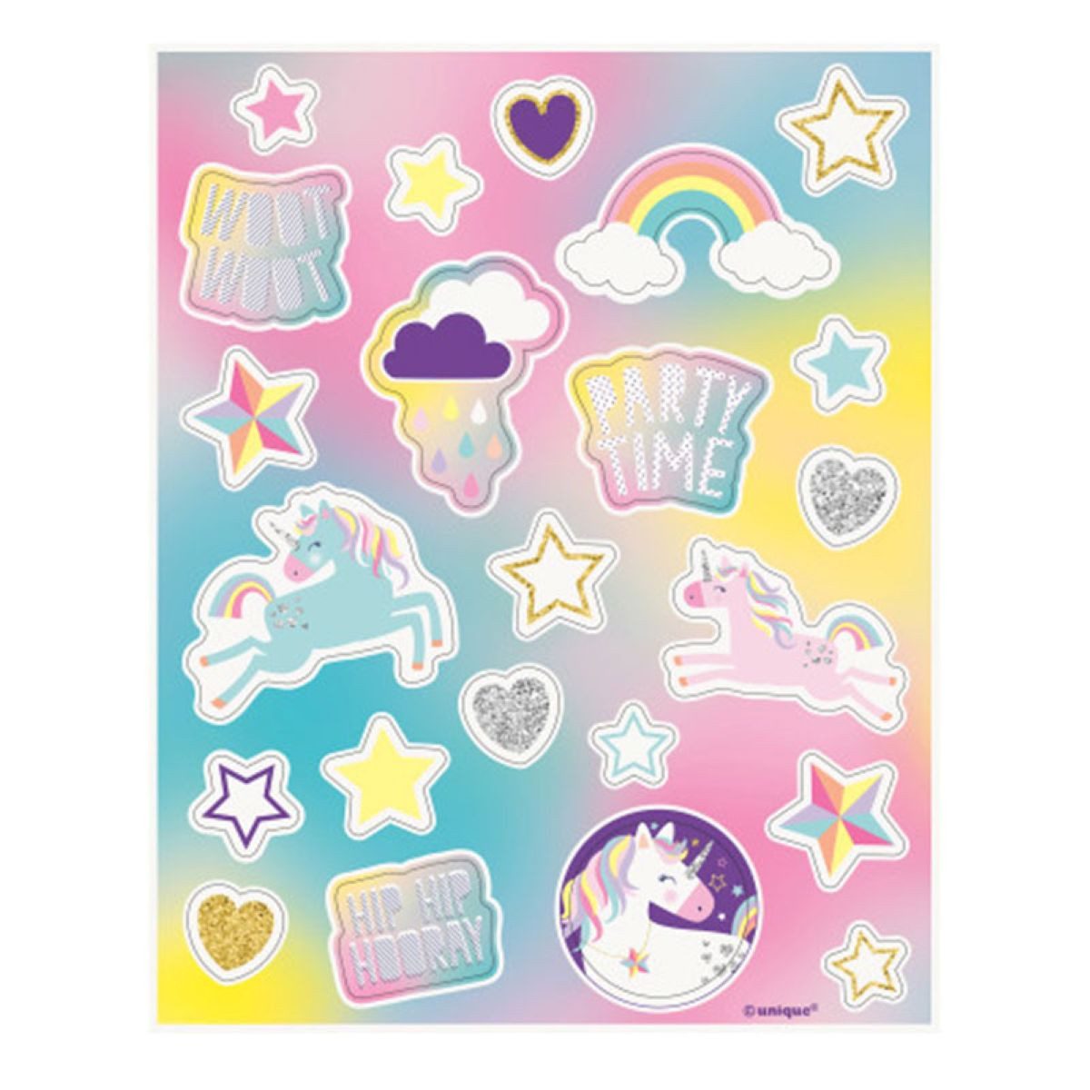 Unique Industries Inc. Hängedekoration Sticker Einhorn 4 Blätter