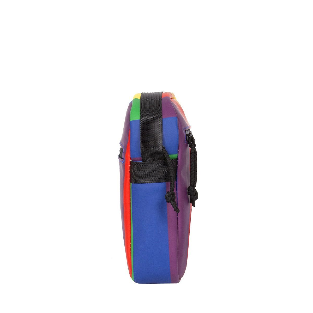 NEW REBELS Umhängetasche Columbus Topzip Schultertasche Crossbag, wasserabweisendes Planenmaterial, Regenbogen