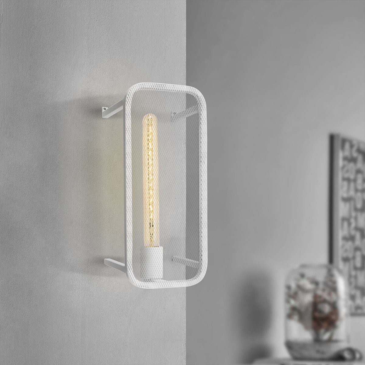 weiß 38cm E27 x Leuchtmittel home Wandleuchte LED Filament home für WEAVE sweet 15cm Wandlampe