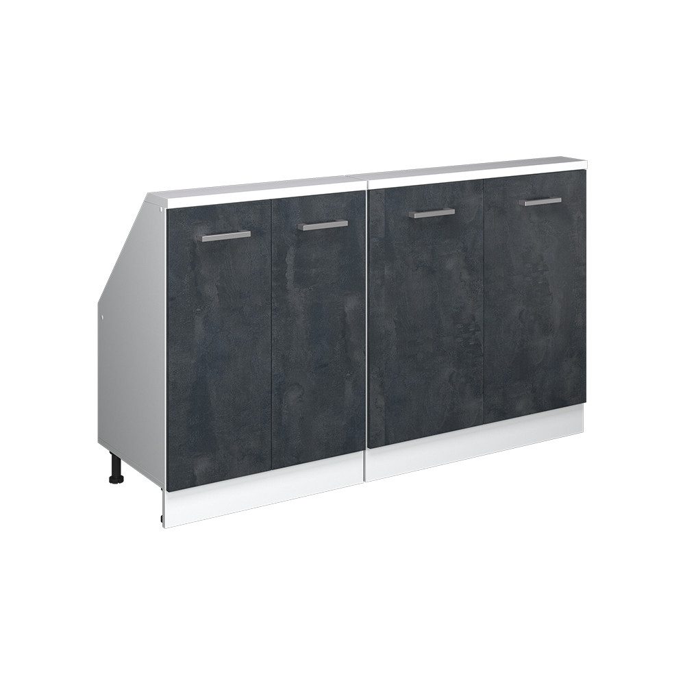 Vicco Unterschrank R-Line, Schwarz Beton/Weiß, 140 günstig online kaufen