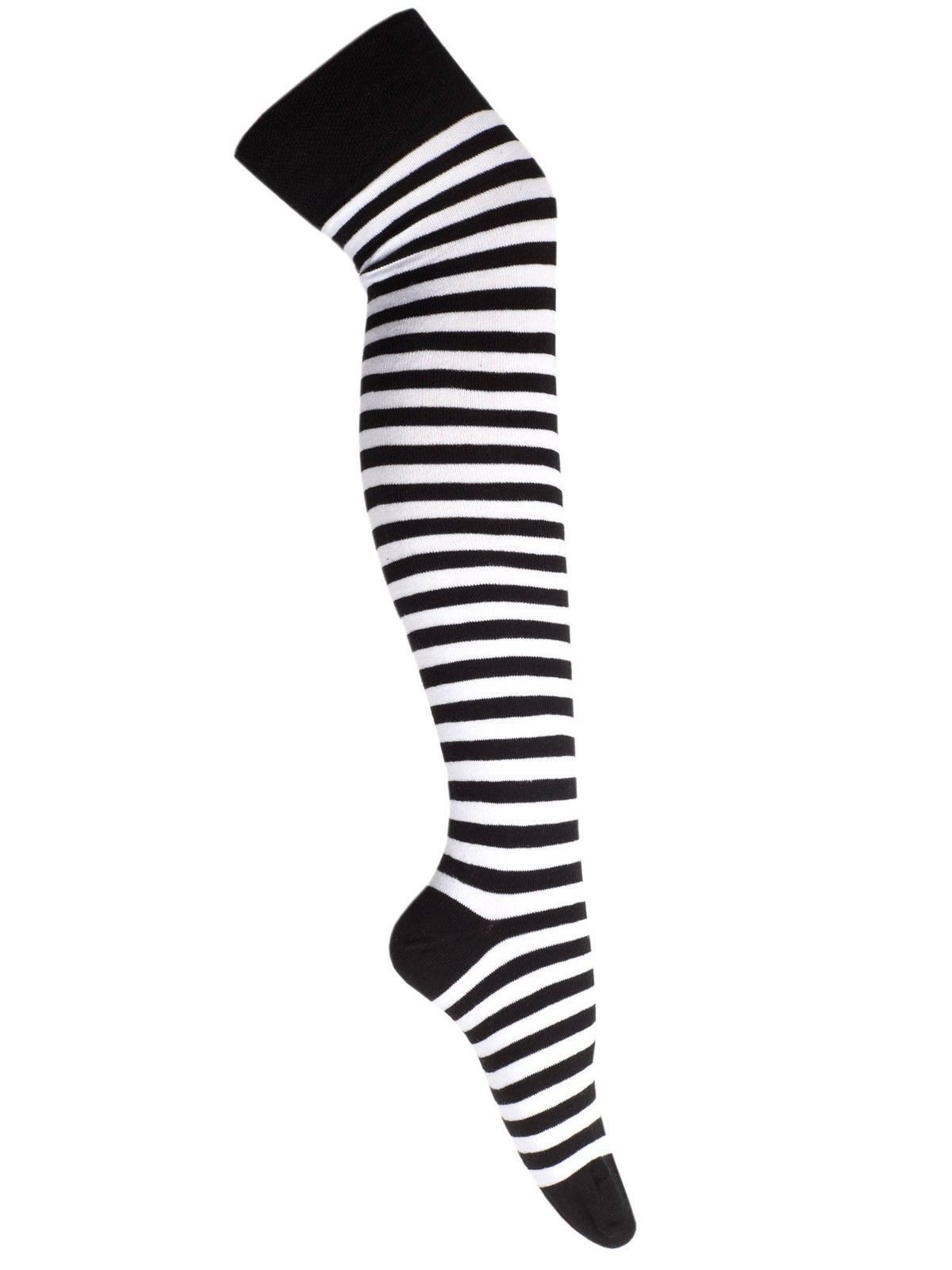 Goldschmidt Kostüme Kniestrümpfe Overknees schwarz weiß OneSize