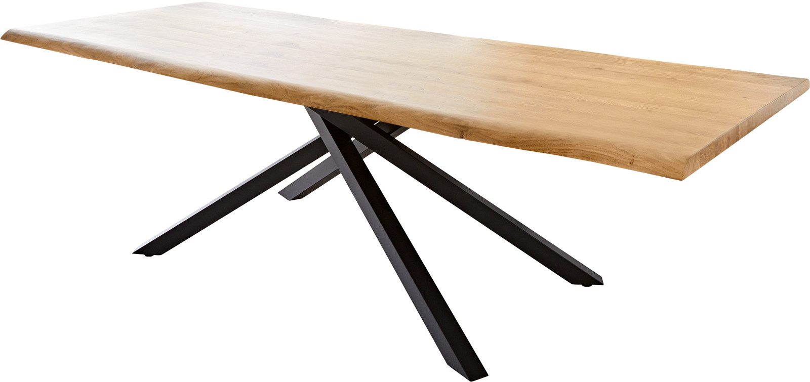 DELIFE Esstisch Edge, Eiche Natur 260x100x2,5-3 günstig online kaufen