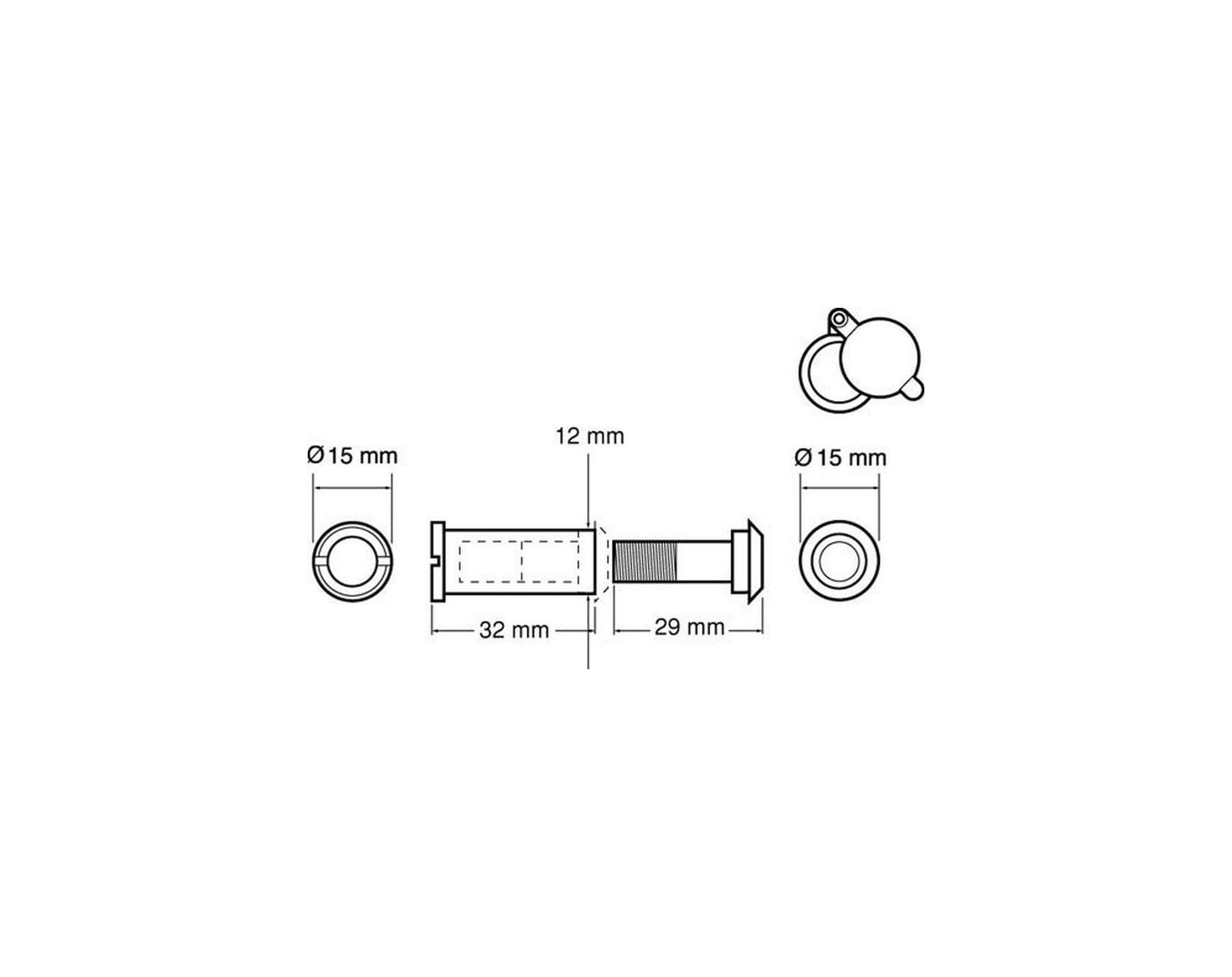 Yale Türspion Türspion Spion 35-57mm 120° Blickwinkel, Blickwinkel 120 °, Türstärke 37-35 mm (1-St) Türsicherung Sicherheit Verchromt