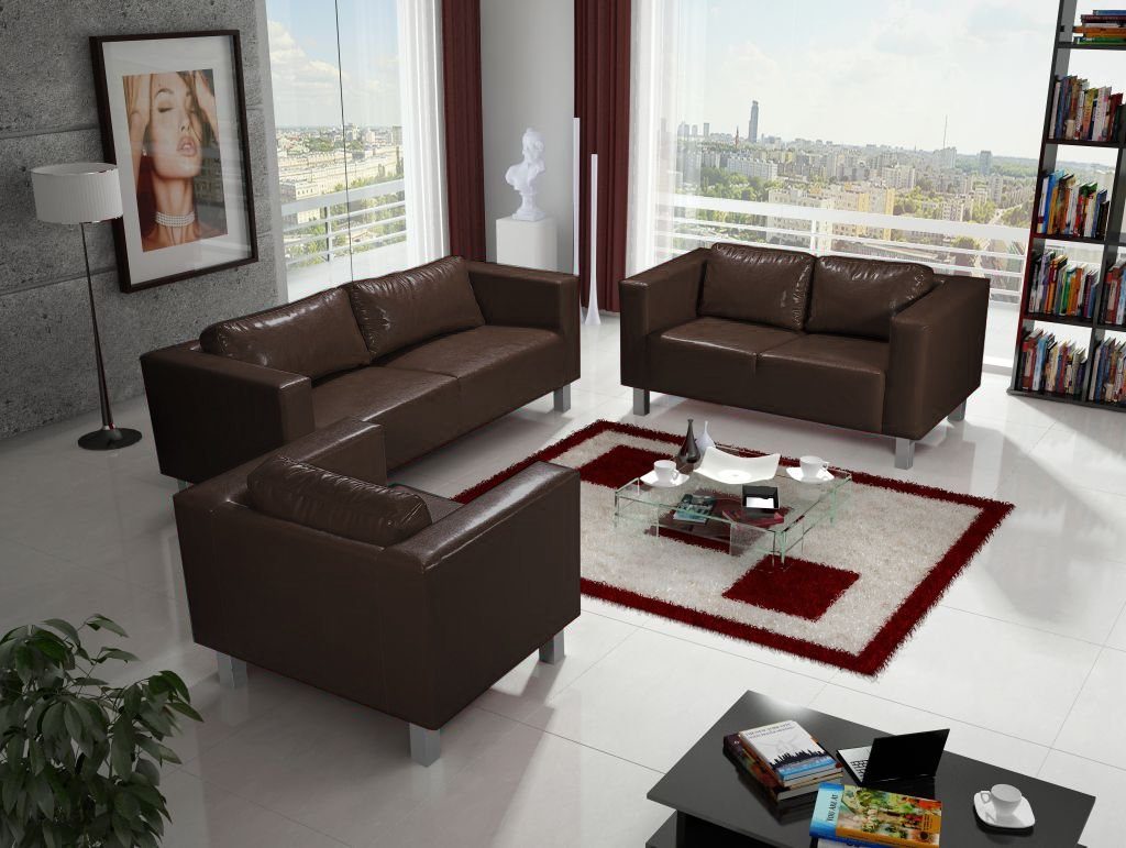 Fun Möbel Polstergarnitur Sofa-Set MAILAND 3-2-1 günstig online kaufen