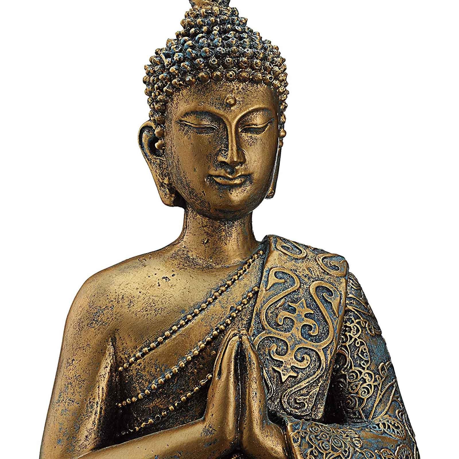 HAC24 Buddhafigur Sitzender Buddha Deko Figur Buddha Haus Garten Terrasse Budda Statue (1 St), Wetterfest Massiv 2,5 kg Höhe 30 cm
