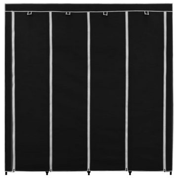 furnicato Kleiderschrank mit 4 Fächern Schwarz 175 x 45 x 170 cm