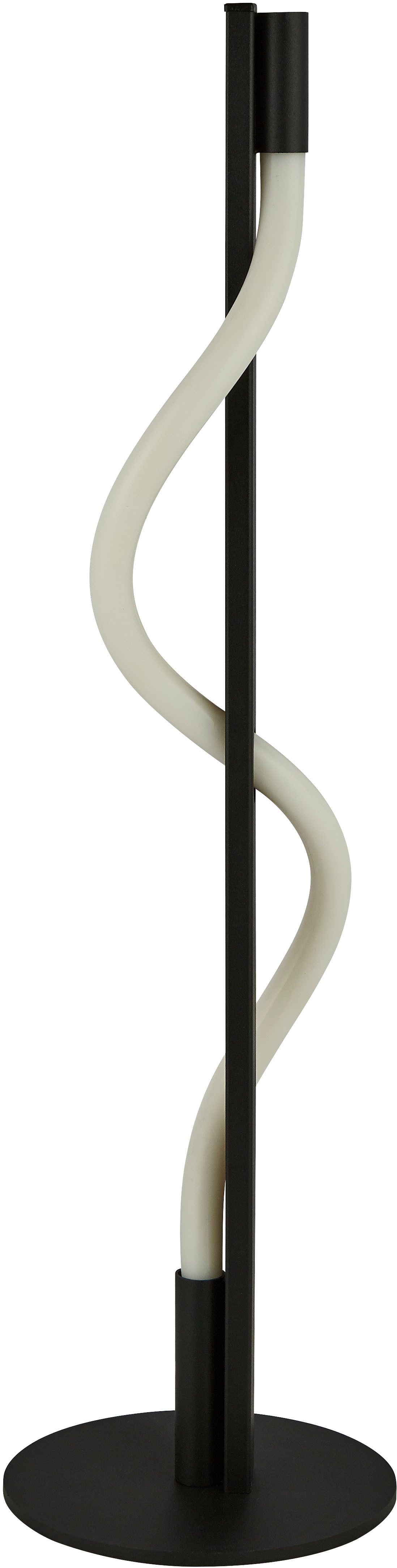Searchlight Stehlampe Serpent Floor Lamp - Black Metal & Opal Tube, LED fest integriert, Extra-Warmweiß