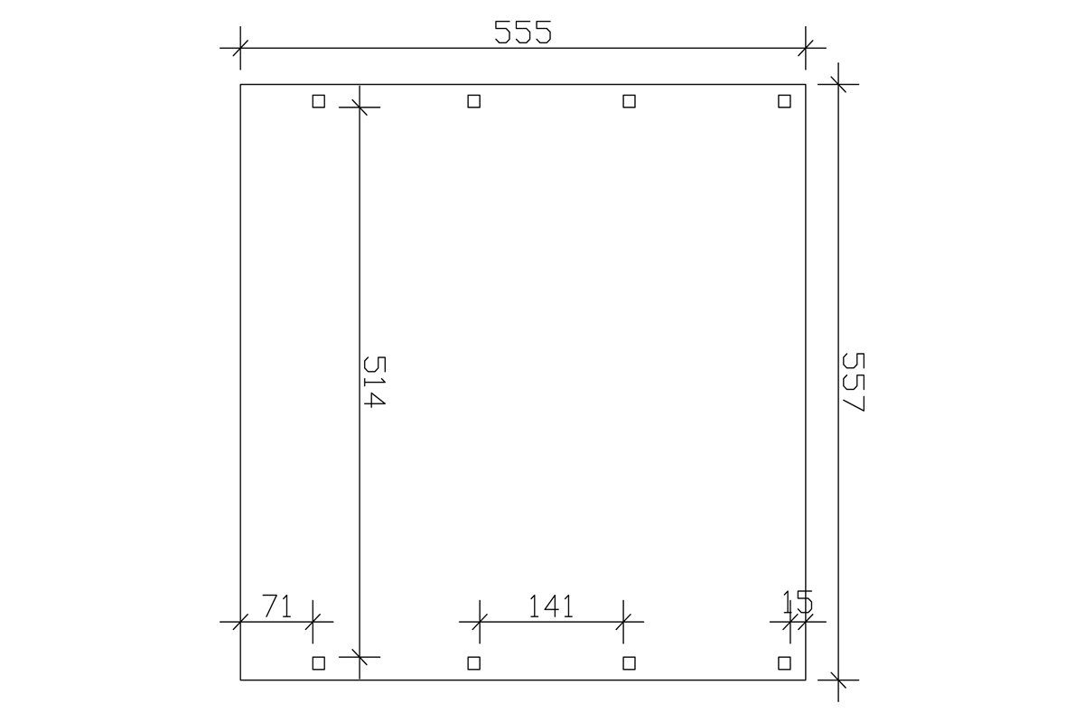 cm, 221 BxT: Skanholz Friesland, grün Doppelcarport 557x555 Einfahrtshöhe cm