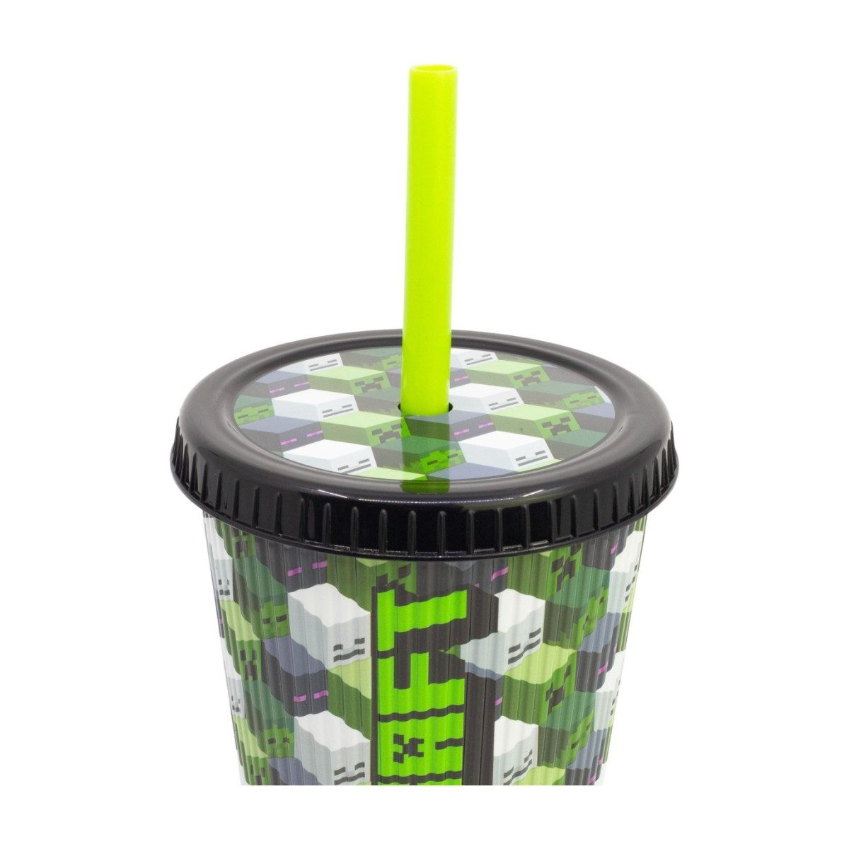 Minecraft Mehrwegbecher 790 ml mit strukturierter Oberfläche und Deckel für unterwegs, (Packung)