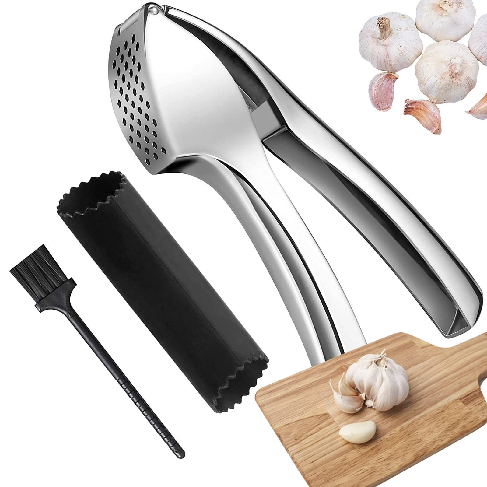 CALIYO Knoblauchpresse Zerkleinert Knoblauch Ingwer Mühelos Leicht zu Reinigen, Premium-Qualität für Zuhause Extra Stark & Strapazierfähig