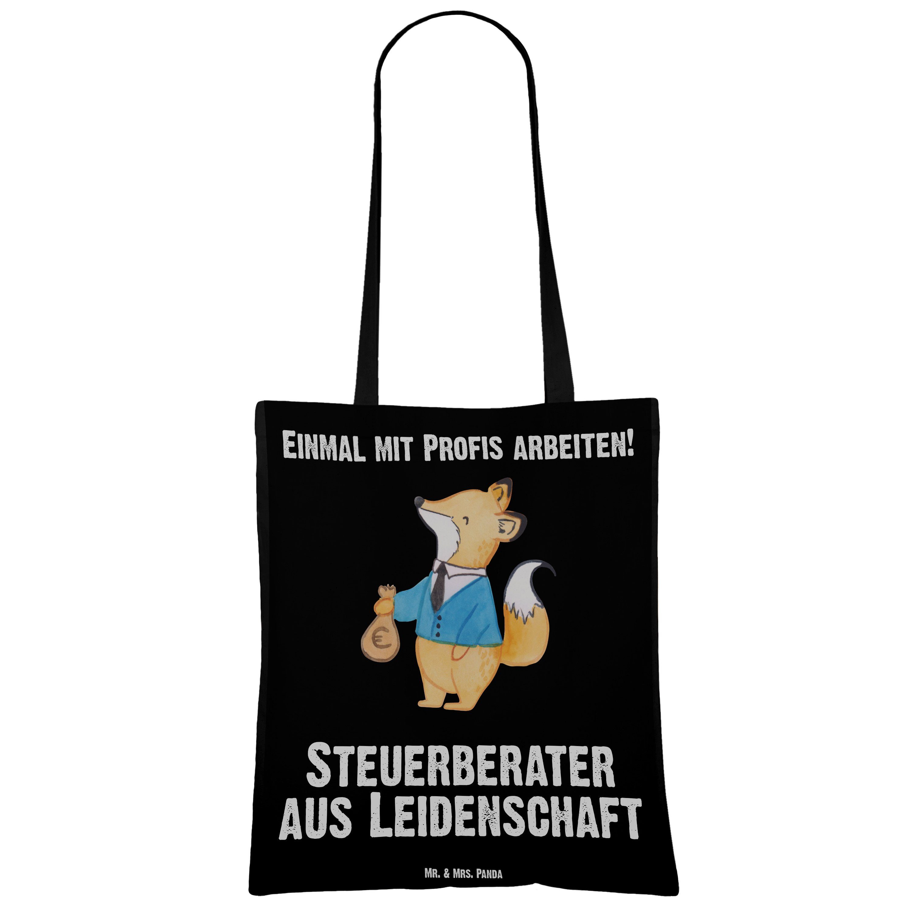 Mr. & Mrs. Panda Stoffbeutel, Steuerberater (1-tlg) Leidenschaft Schwarz - Tragetasche Geschenk, Mit - aus