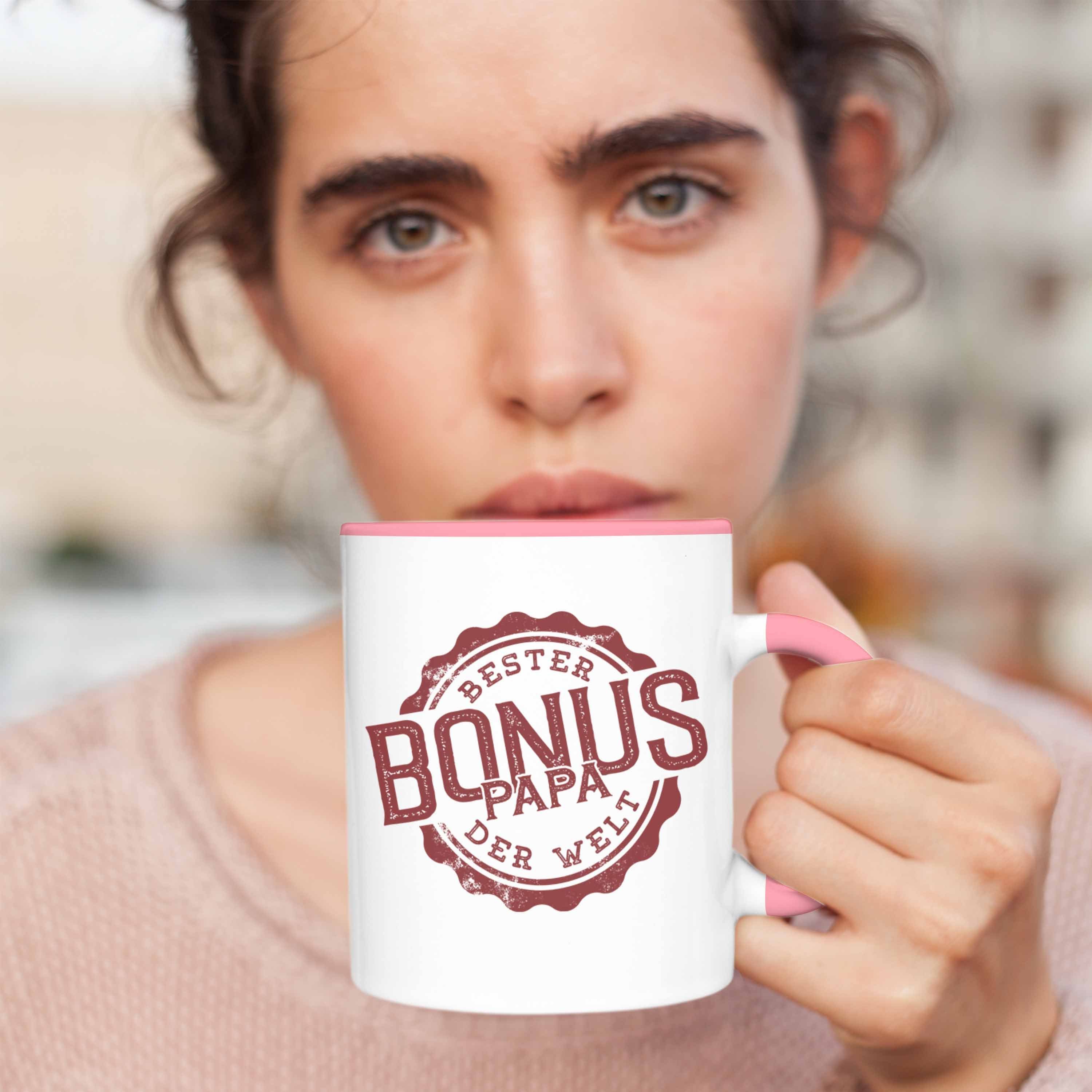 Ges Papa Welt für Stiefpapa Spüche Geschenkidee Der Bester Trendation Bonus Tasse Rosa Tasse